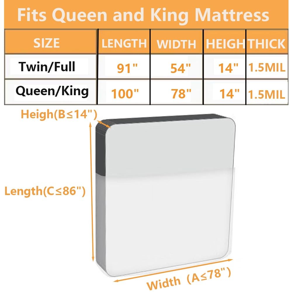 Mattress Bags for Moving Storage,Mattress Protector Cover, Queen/King, 1-pack