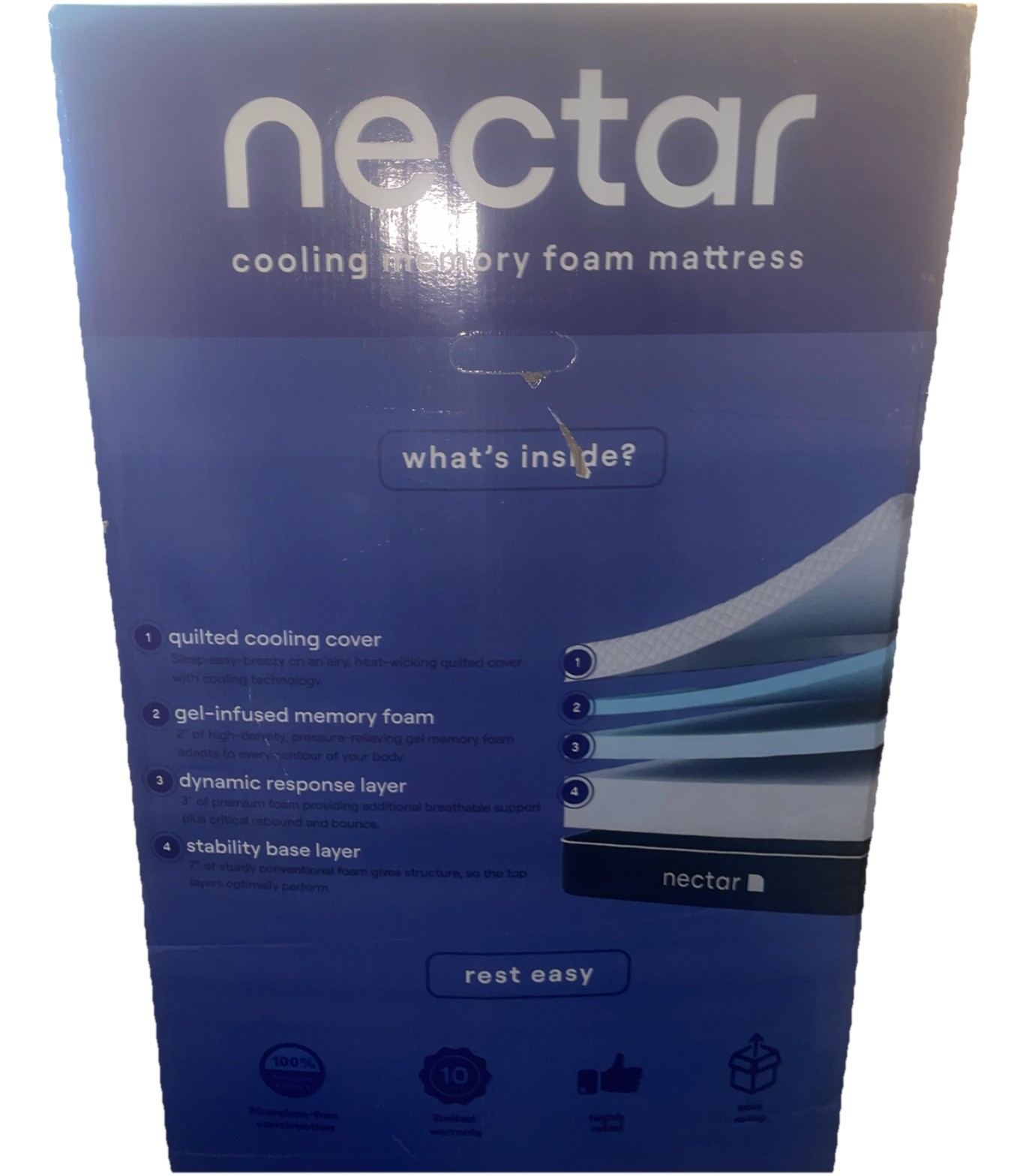 Nectar King Mattress 12″ Medium Firm Gel Memory Foam Cooling Comfort Technology