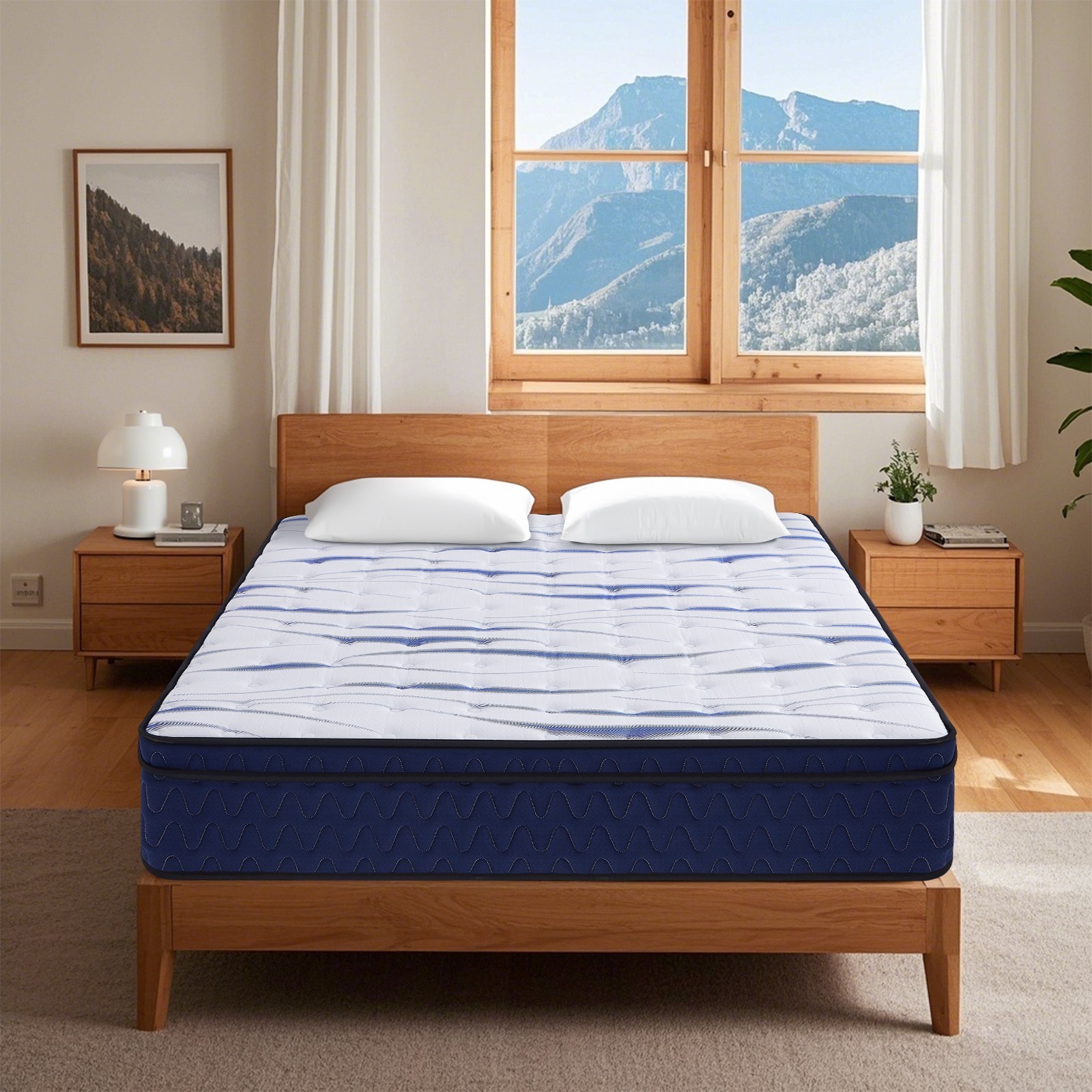 10″ 12″ Hybrid Innerspring Mattress in a Box with Memory Foam for Comfort Sleep