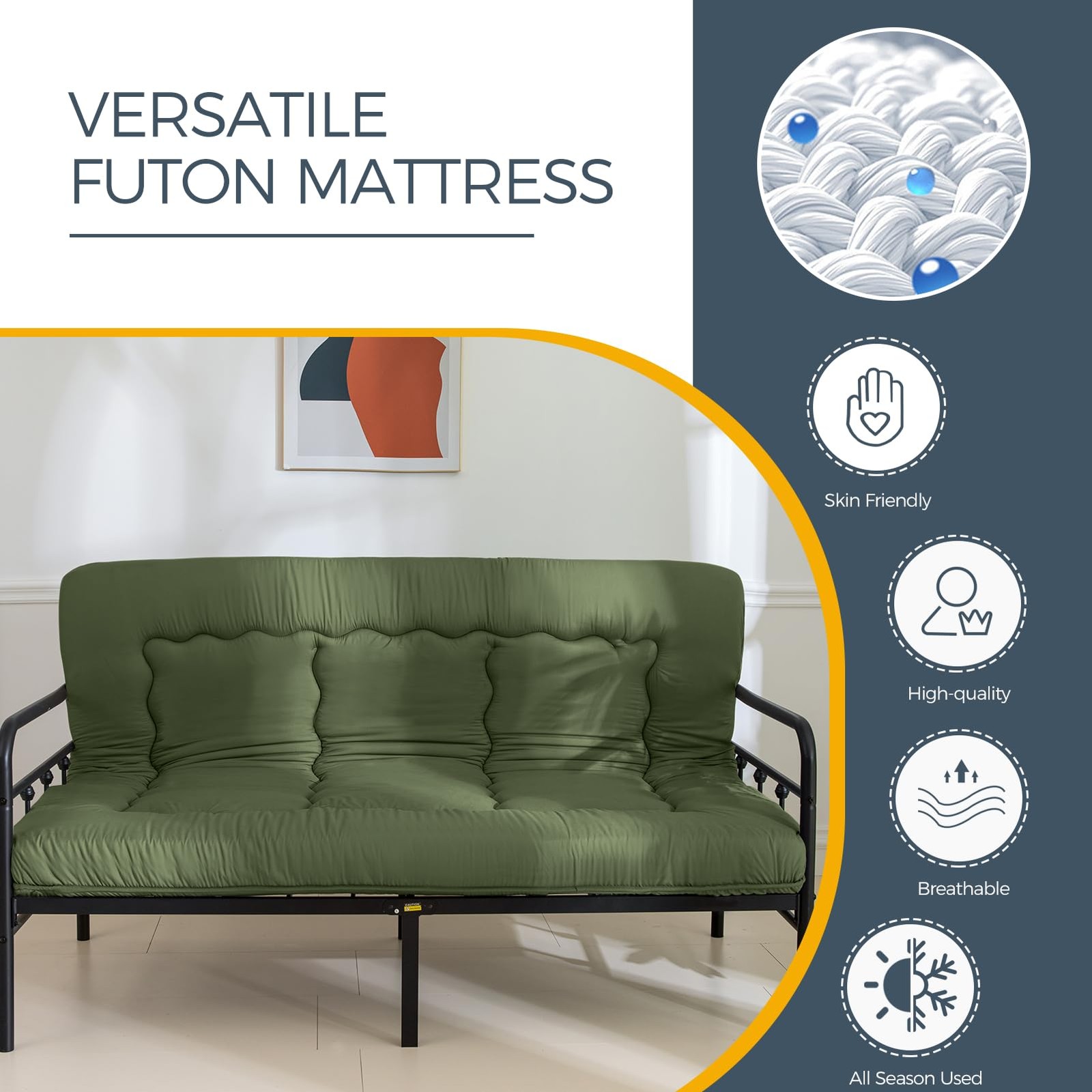 6 Inch Thick Japanese Floor Mattress Foldable Tatami Pad Adult Sleeping Mat Gree