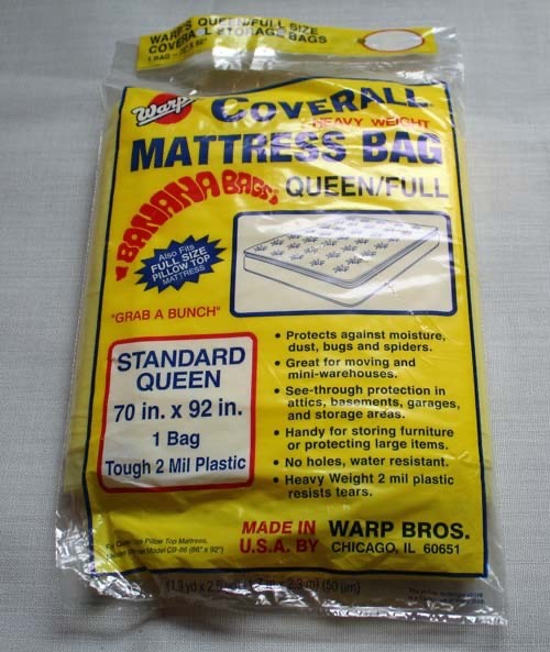 Warp Brothers ~ Banana Bag ~ Mattress Bag ~ Queen or Full ~ 70″x92″ ~ Warps