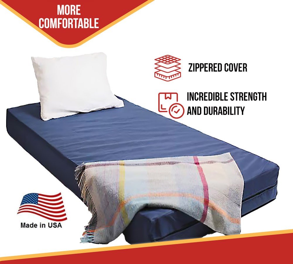42″x80″ Luxury Foam w/ Pinstripe Design & Quilted Cover Both Side w/Zipper Cover