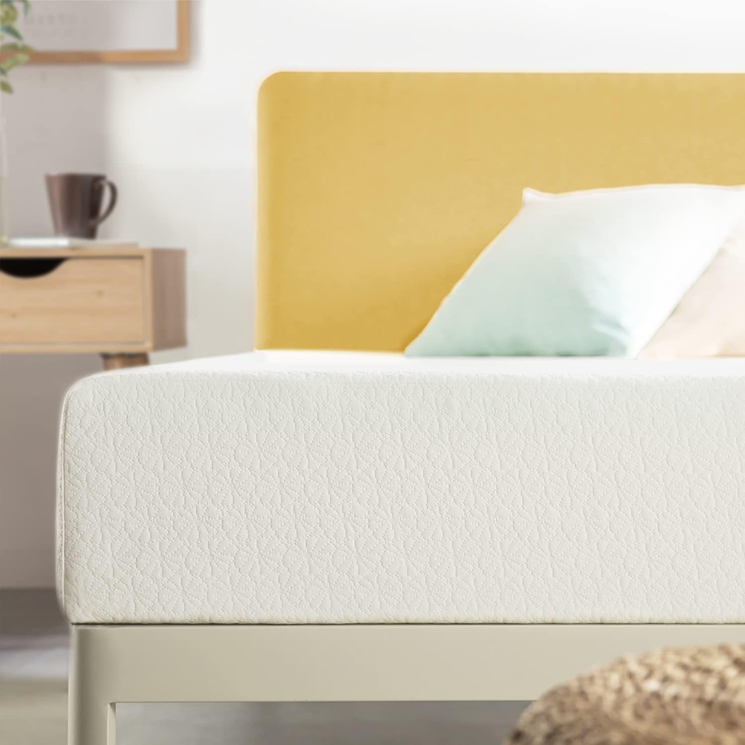 6 inch Twin Mattress Bed-In-A-Box Green Tea Memory Foam White