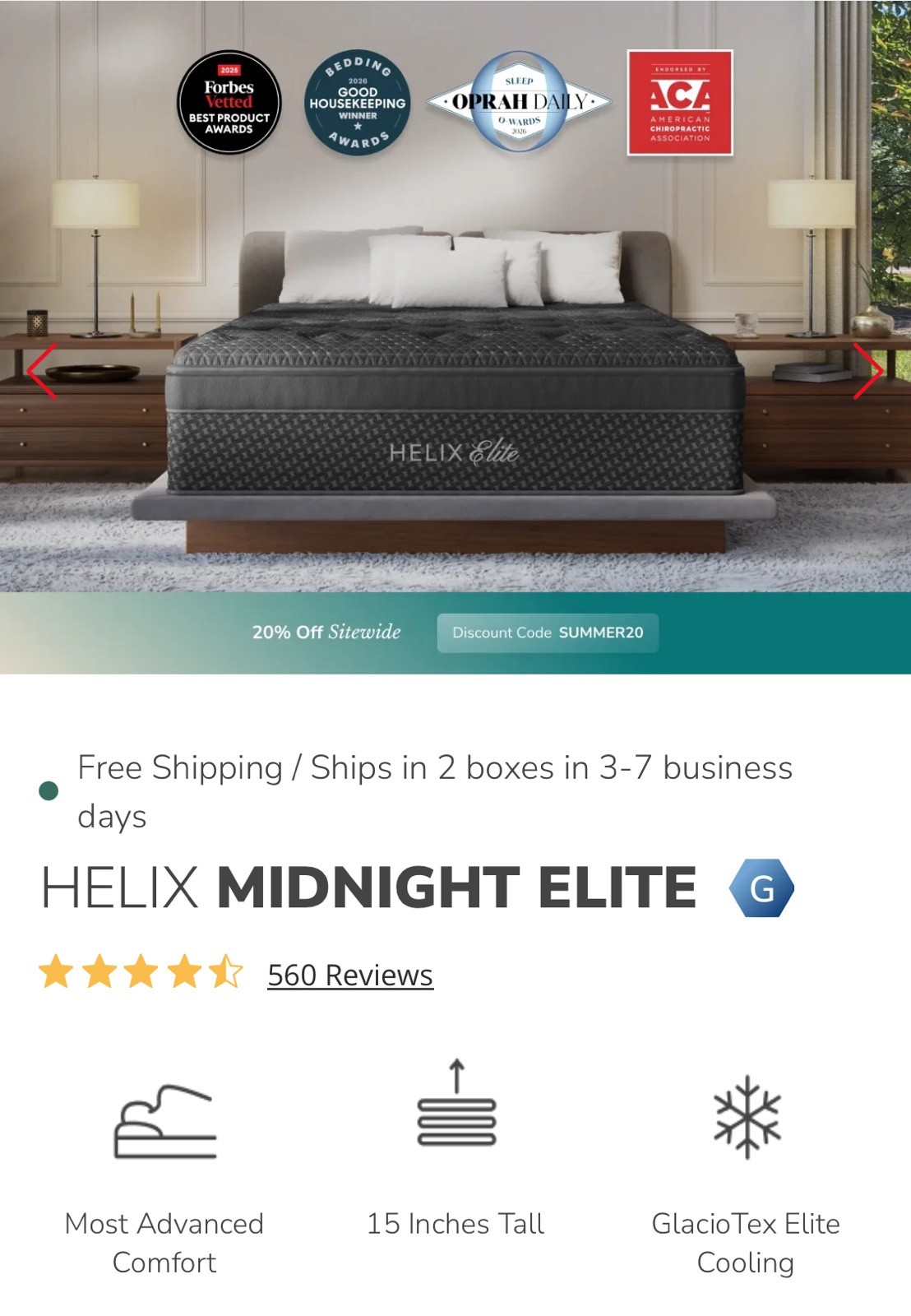 Helix Midnight Elite King Size | BRAND NEW SEALED COMPRESSED | MSRP $3800+