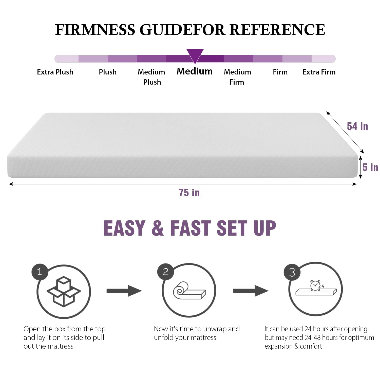 5 Inch Memory Foam Mattress/Medium-Firm Mattress for Pressure & Cooler Sleep/…