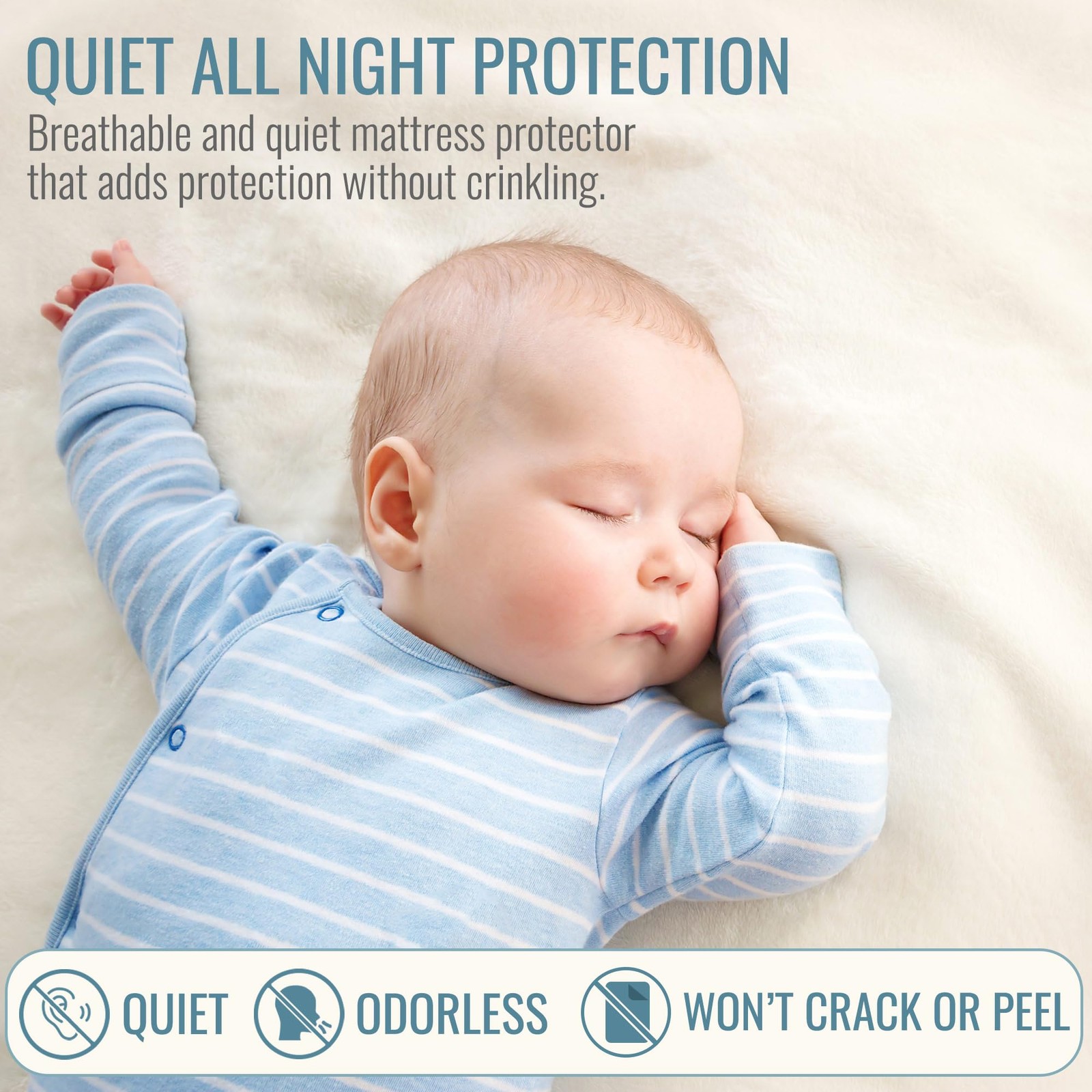 DMI Waterproof Mattress Protector and Cover, Soft, Twin, White