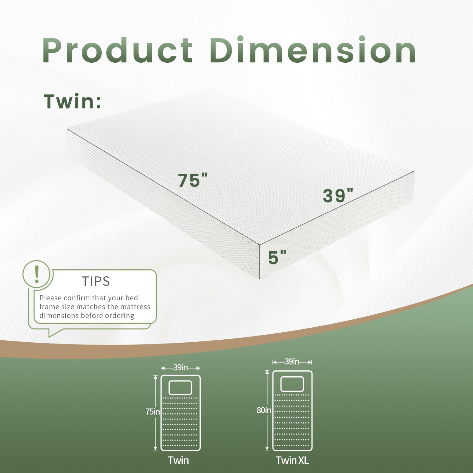 VIPKOE 5″ 6″ Mattress Medium Firm Gel Memory Foam CertiPUR-US,TwinTxl Full Queen