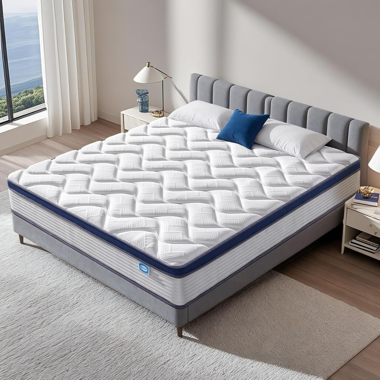 14″ Hybrid Queen Mattress, Memory Foam & Pocket Springs, Medium Firm, CertiPUR-U