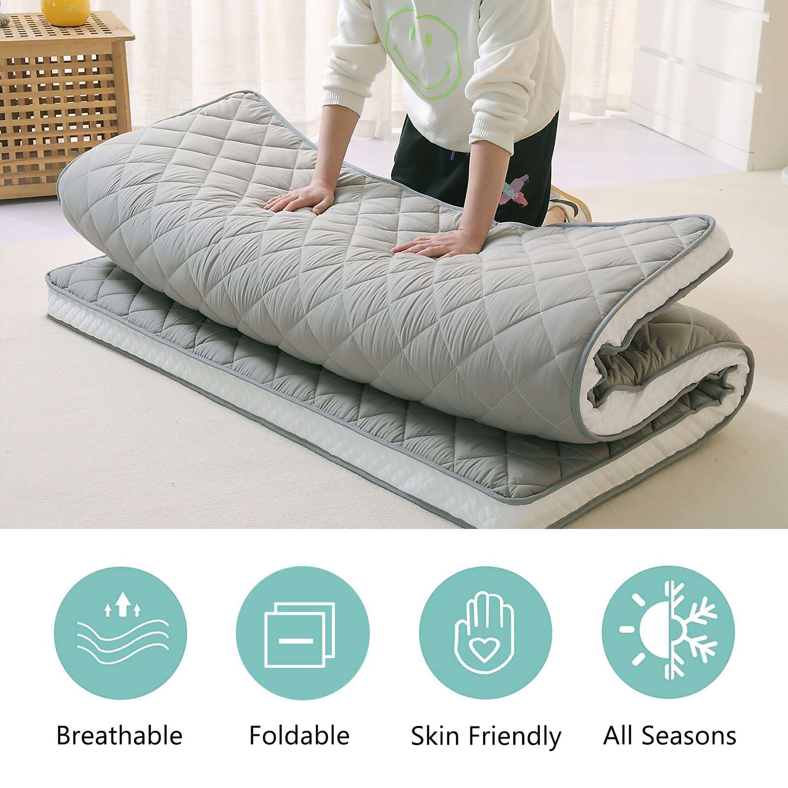 Floor Mattress Japanese Futon Mattress Foldable Bed Roll Up Camping Mattress