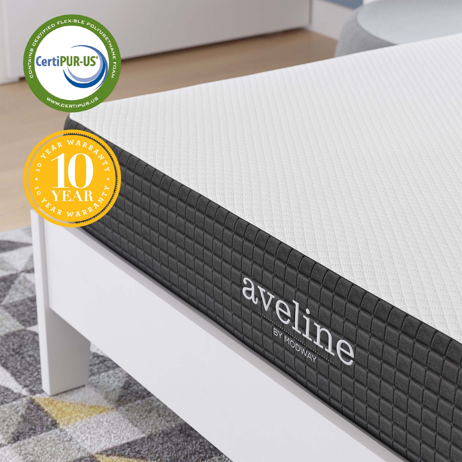 Modway 8″ Cool Gel-Infused Firm Full Memory Foam Mattress With 10 Year Warranty