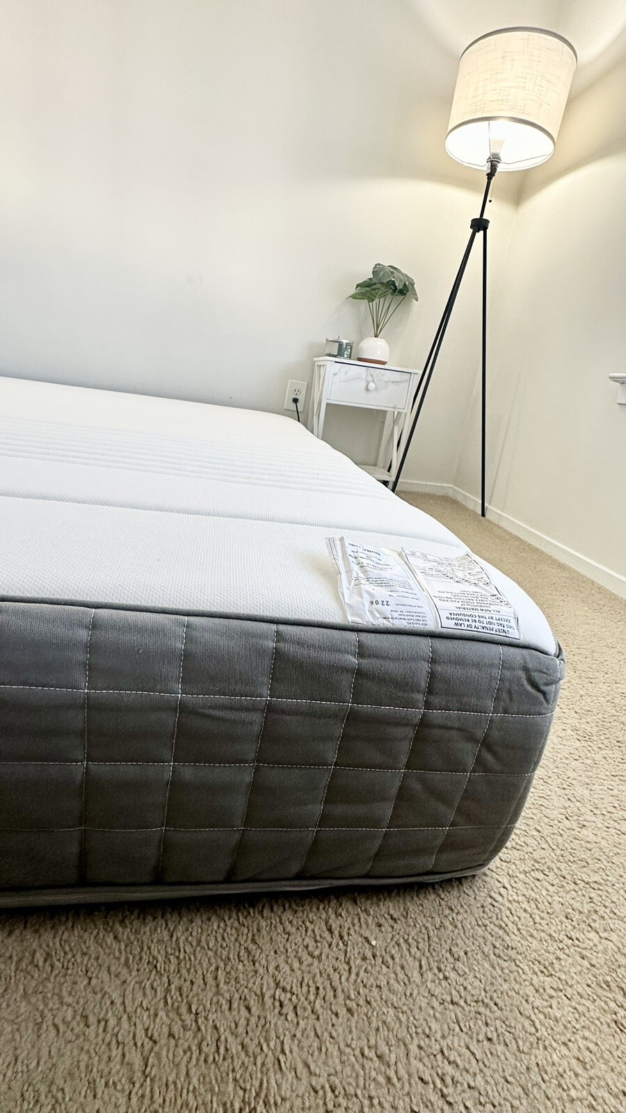 HAUGSVÄR Hybrid mattress, medium firm/dark gray, mattress