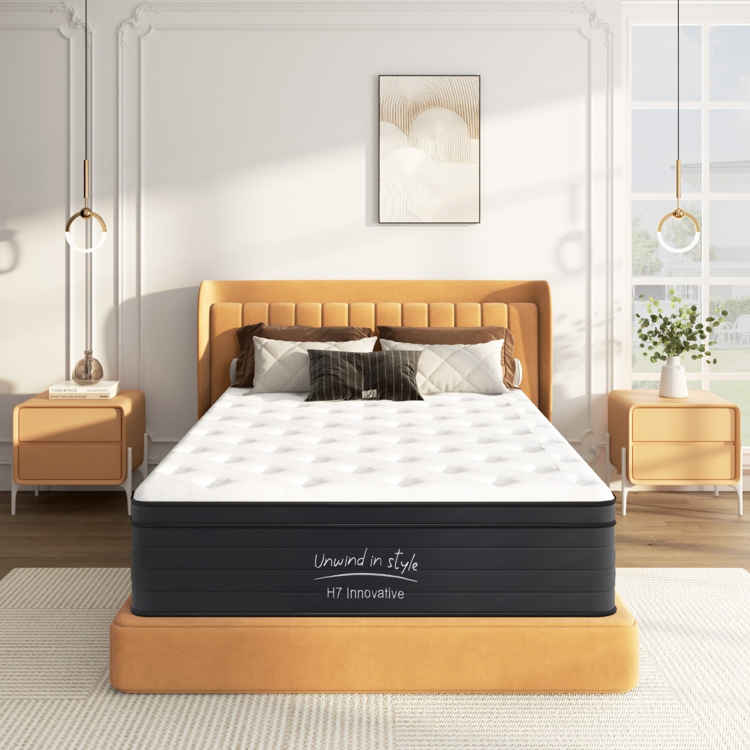 Twin/Full/Queen/King 12″ Mattress Hybrid-Pocket Springs Memory Foam CertiPUR-US