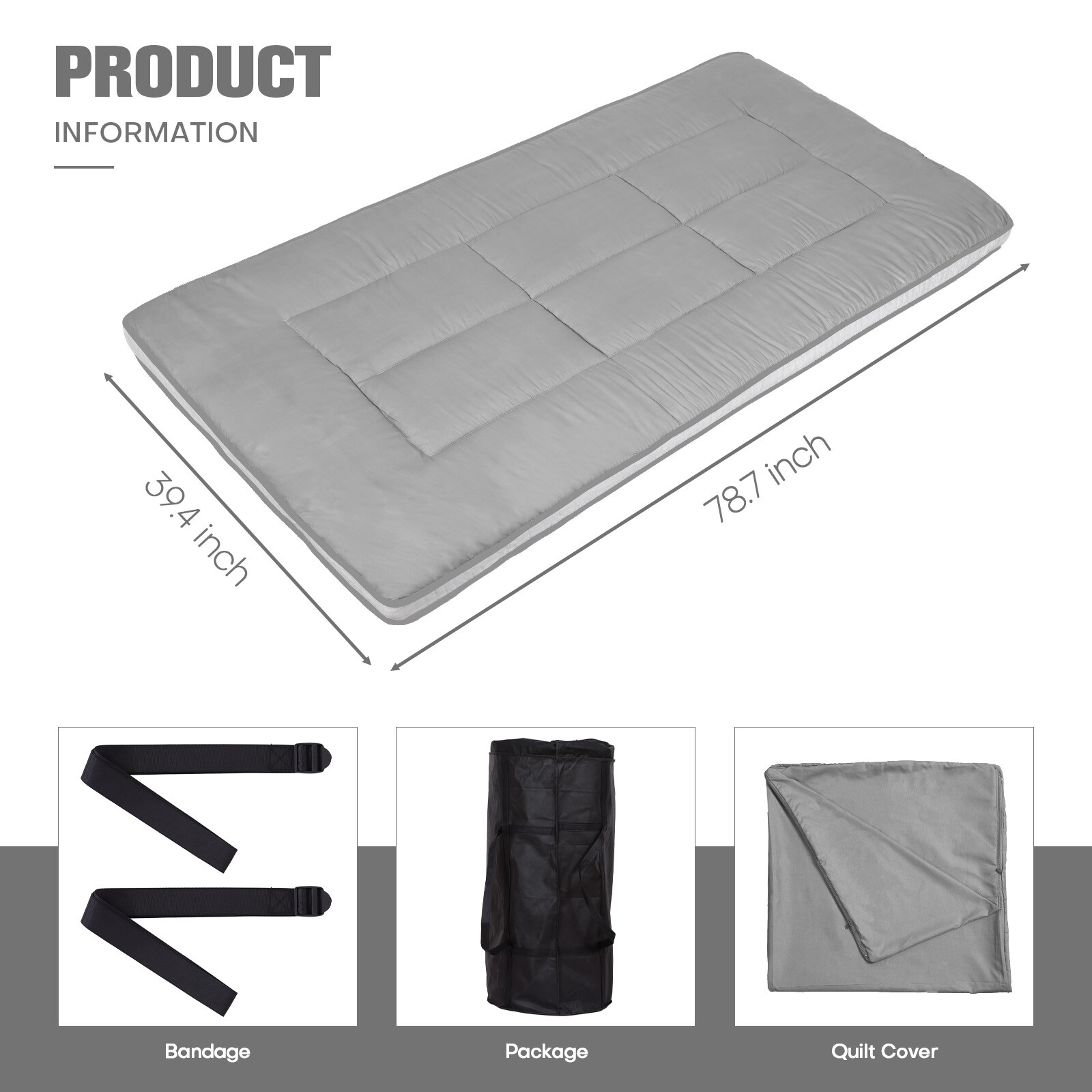 Japanese Floor Mattress Futon Mattress Foldable Roll UpTatami Mat Sleeping Pad