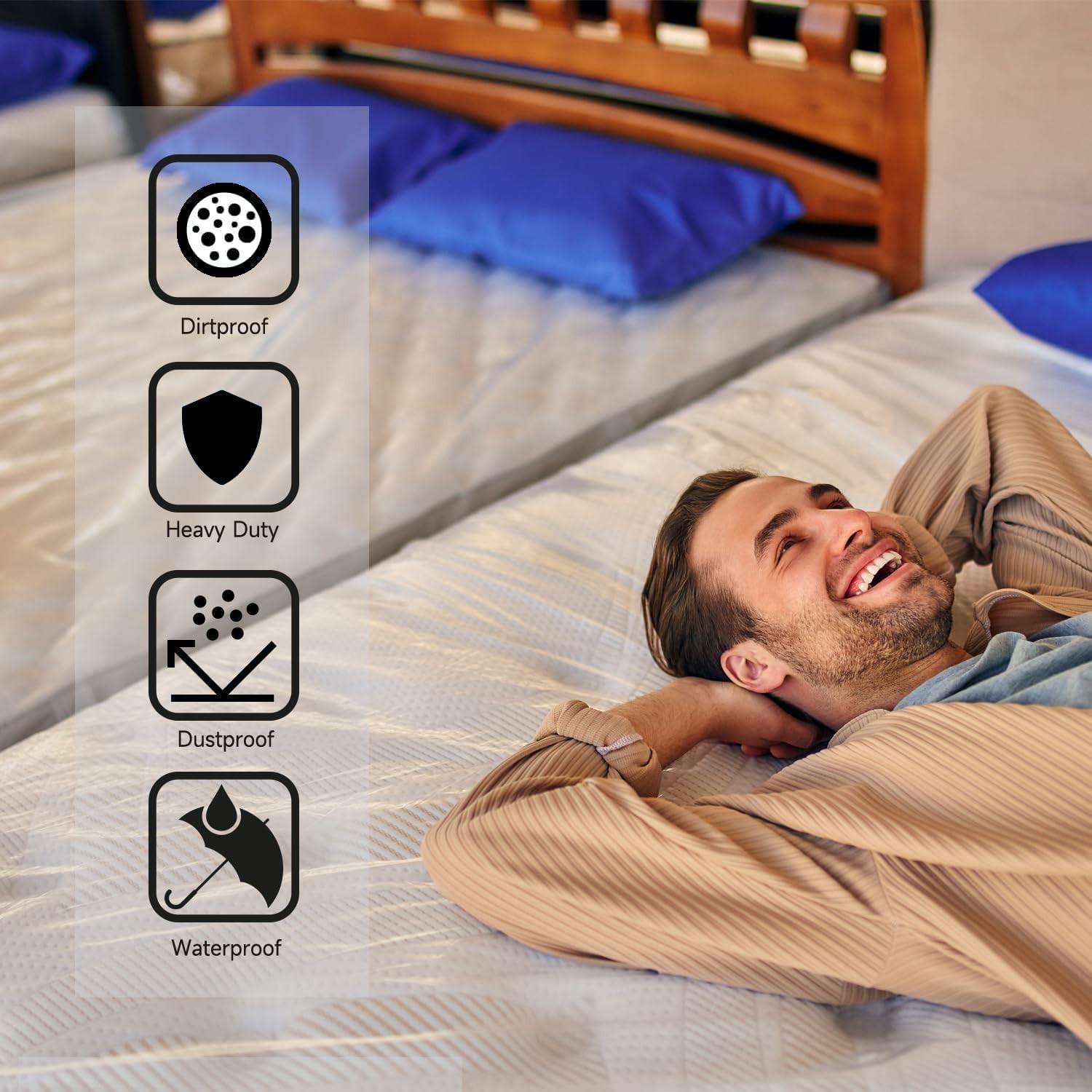 1.5 Mil Thick Mattress Bags for Moving 1Pack – Queen/King, Clear