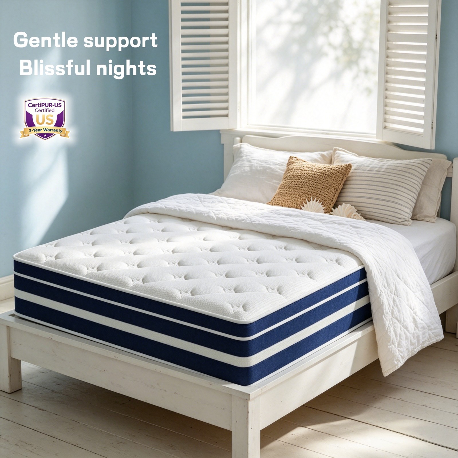 12″ Hybrid Mattress in a Box Twin Size Gel Memory Foam Pocket Spring 75×39×12”