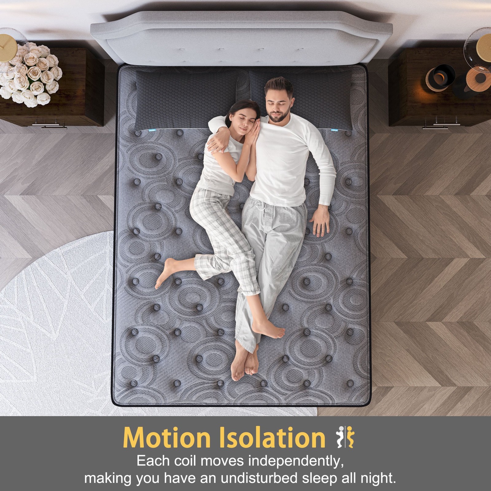 9″ 12″ 14″ Gel Memory Foam Mattress Twin Full Queen King Hybrid Spring In A Box