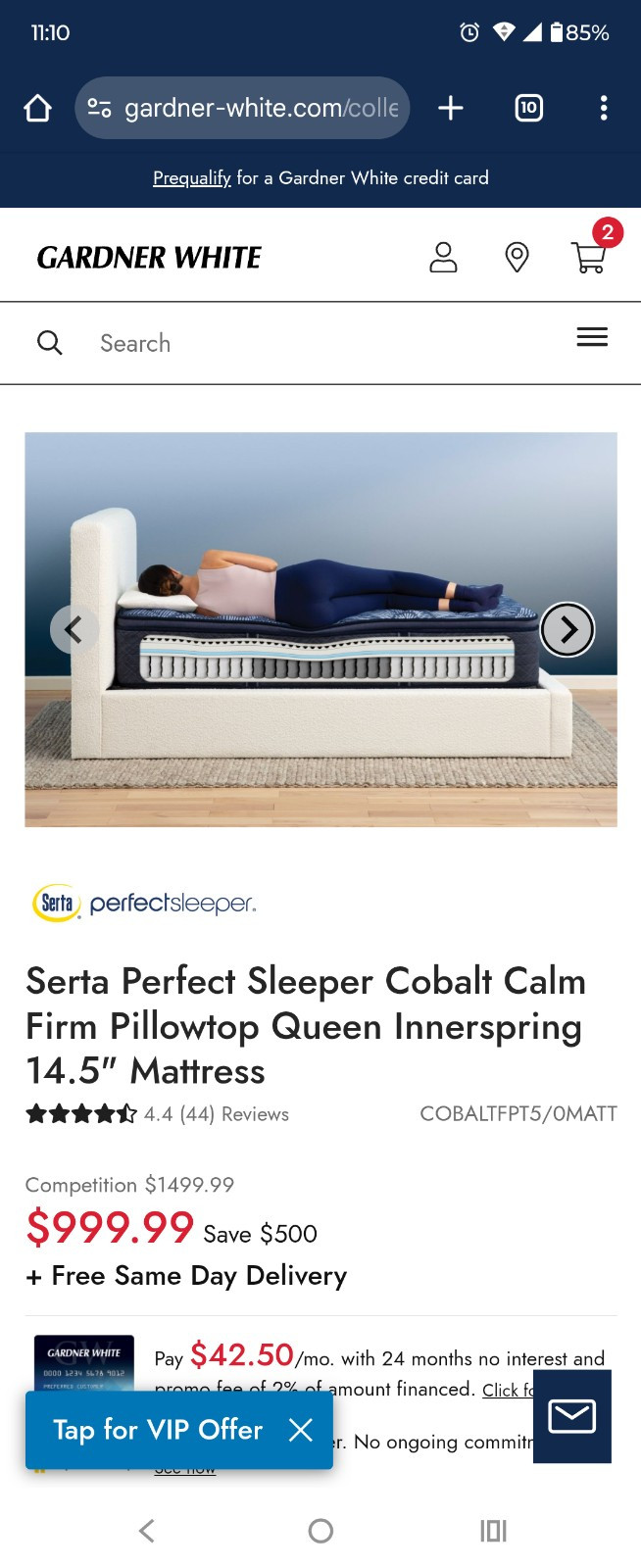 Sealy Cobalt Queen Mattress Gardner White Perfect Condition