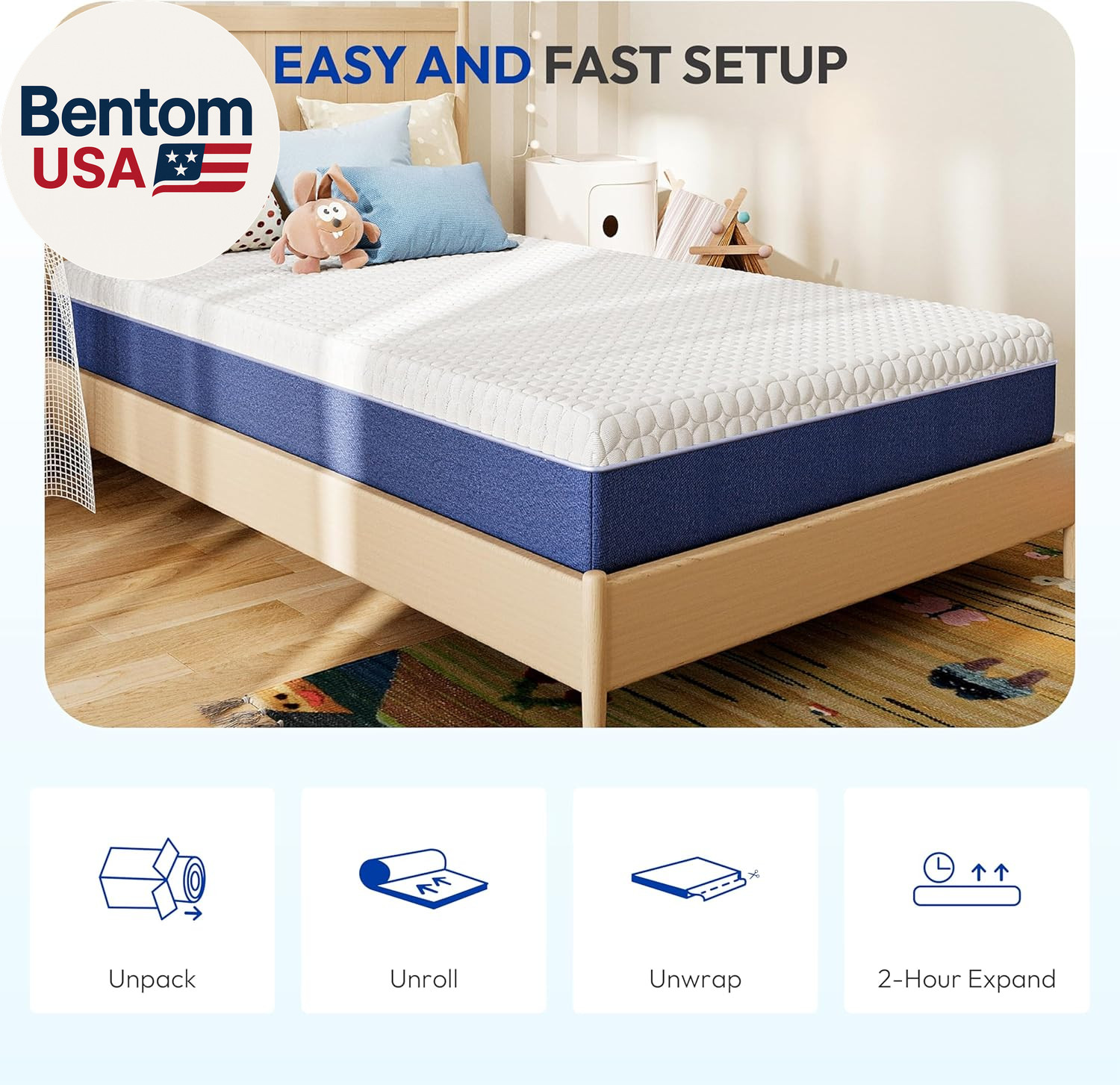 6 Inch Full Size Mattress, Firm Gel Memory Foam Full Mattress in a Box, Firm Bac
