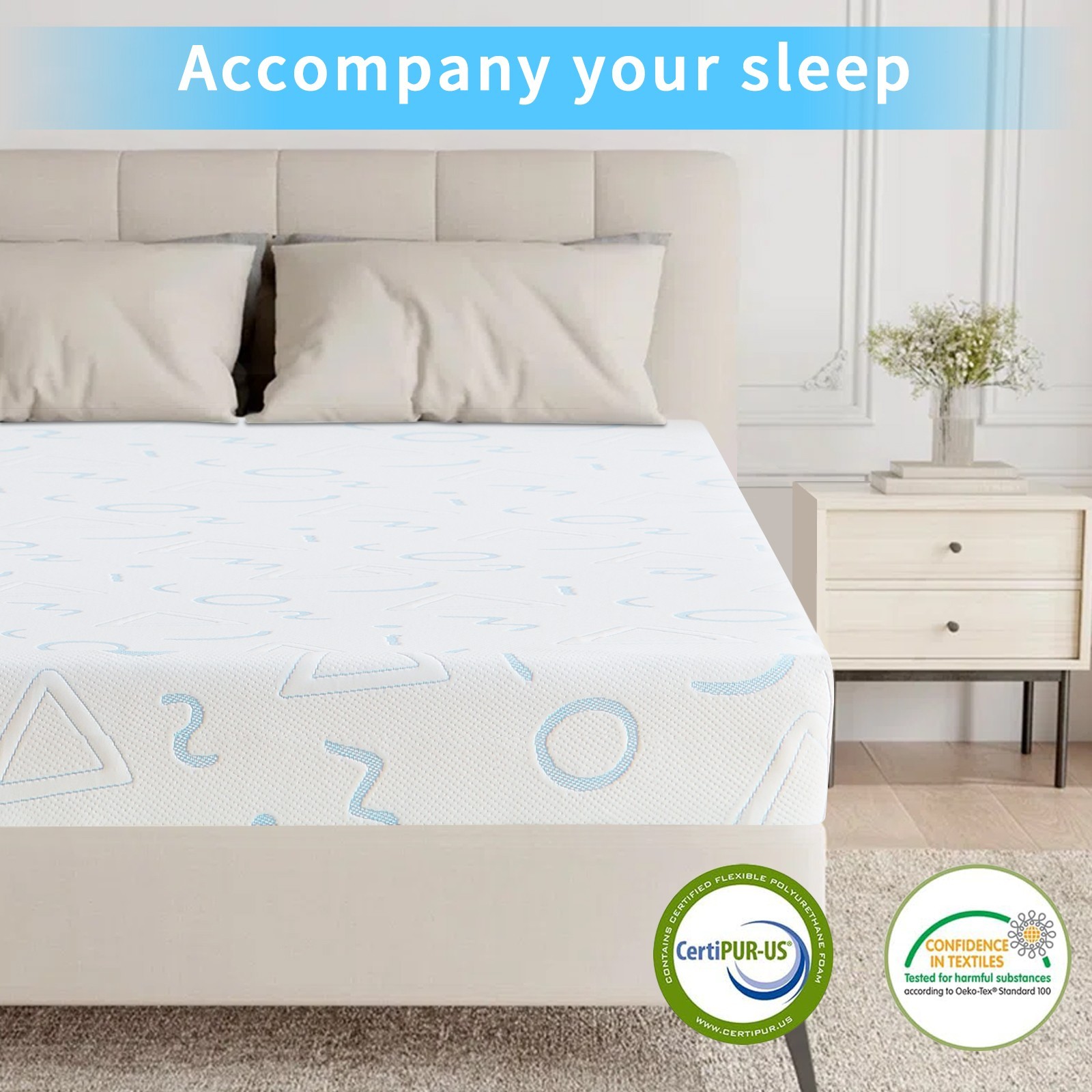 5″ 6″ Memory Foam Medium-Firm Mattress With Washable Cover for Pressure Relief