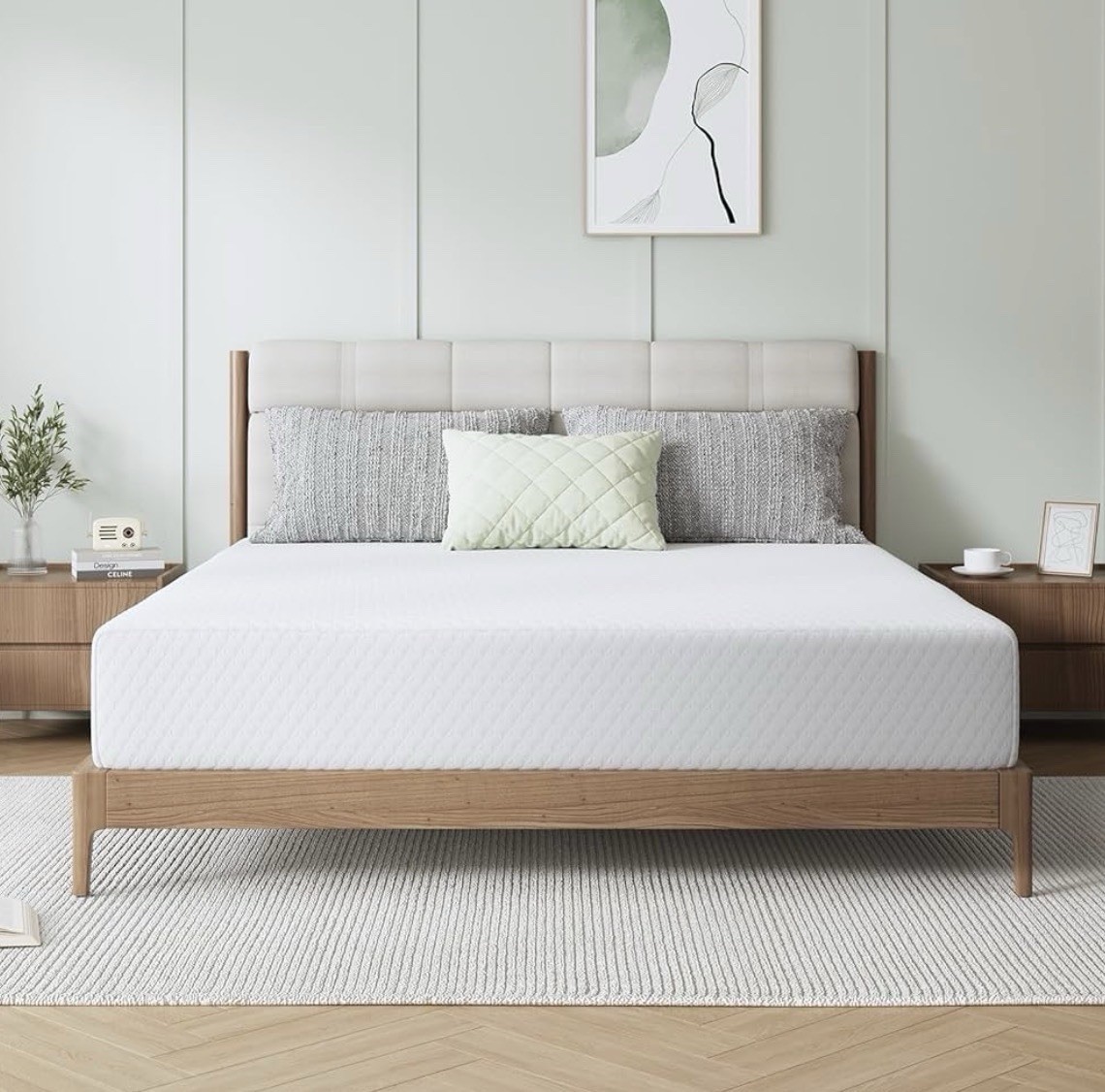 Queen 12″ Comfort Foam Mattress Diamond Pattern CertiPUR-US OEKO-TEX ISPA