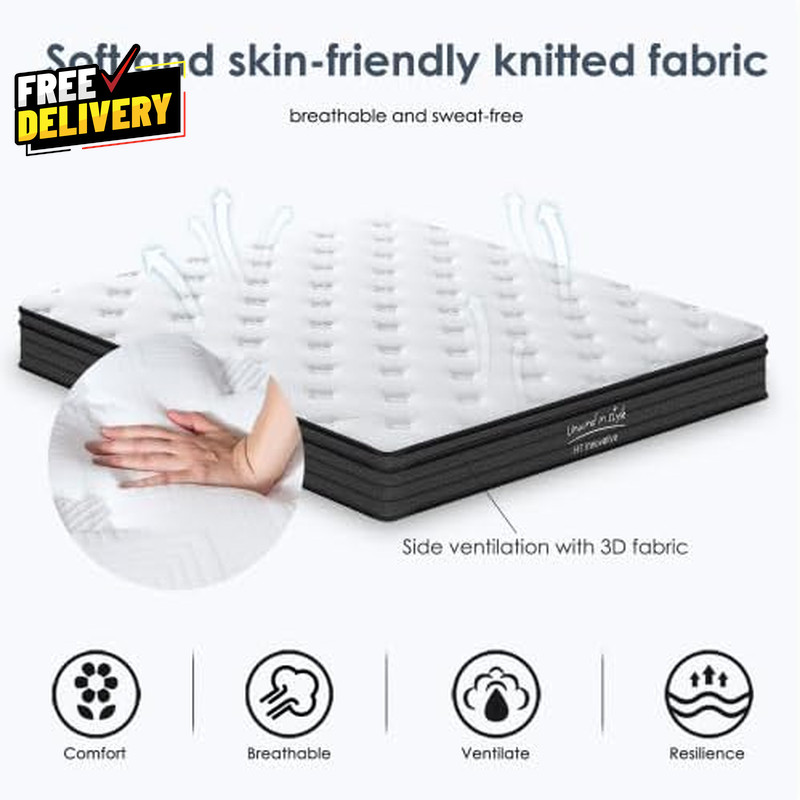12 Inch Queen Memory Foam Hybrid Mattress Pocket Spring Medium Firm RV