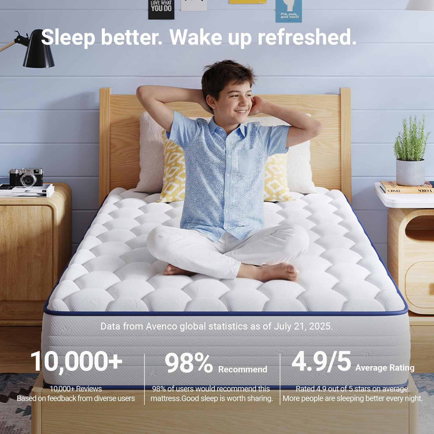 6 Inch Twin XL Mattress, Twin Bed Mattresses in a Box, Medium Soft, Breathable F