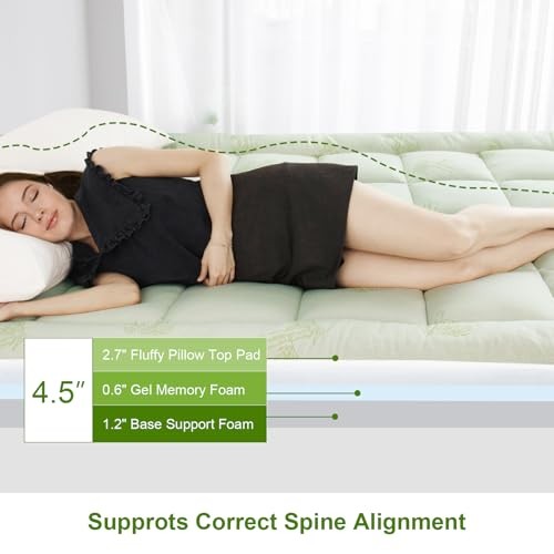 Pillow Top Mattress Topper Size, 4.5” Cooling Dual Layer Full Dual Layer Topper