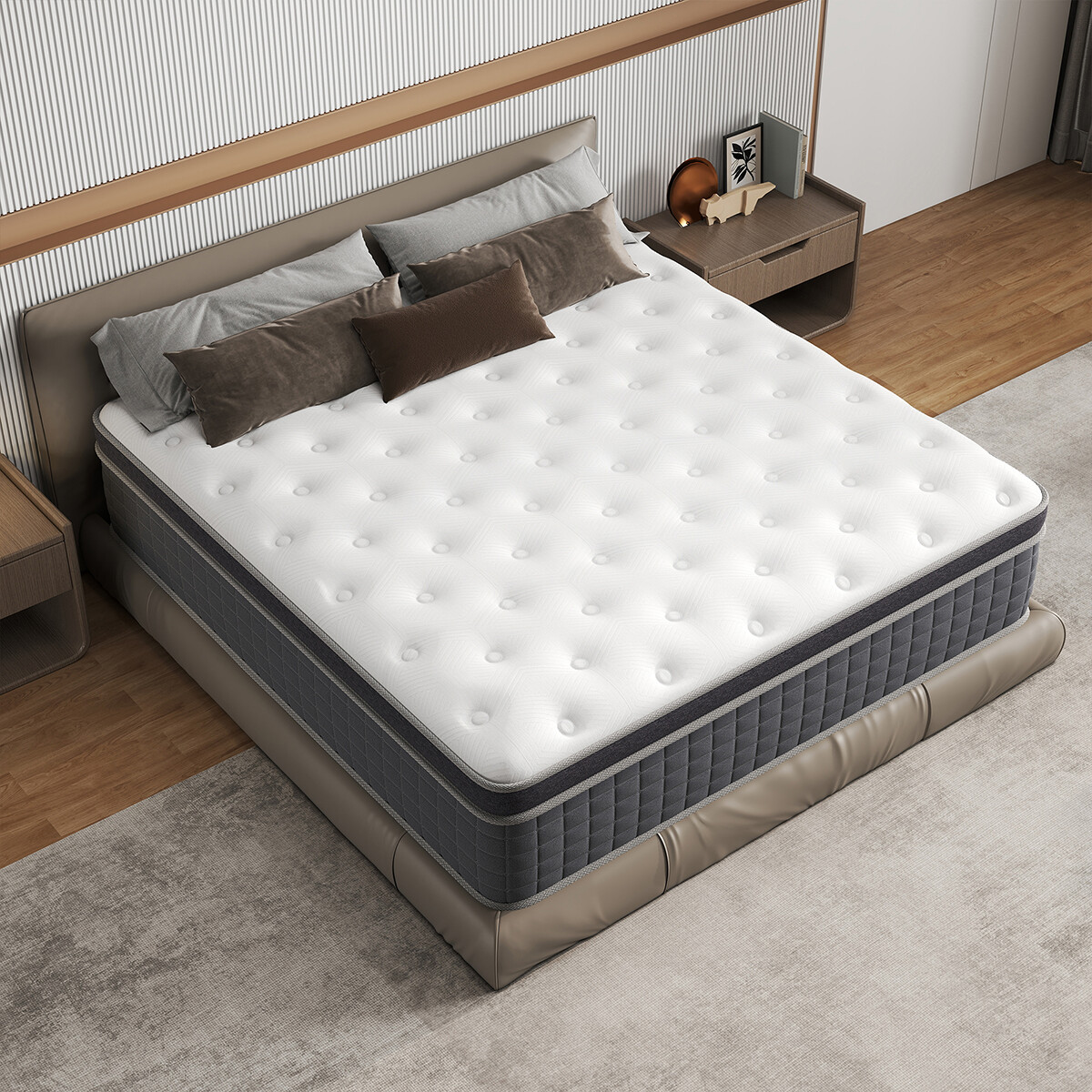 12″14″ Mattress in a Box Hybrid Spring Gel Memory Foam Twin Full Queen King Size