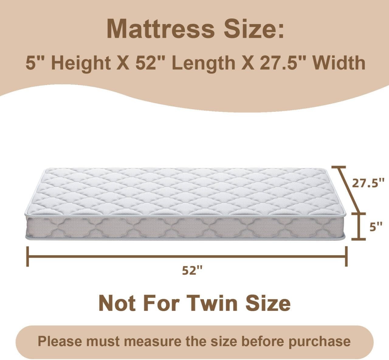 Mattress Knitted Fabric 52×27.5 5 Windel Soft Firm Foam