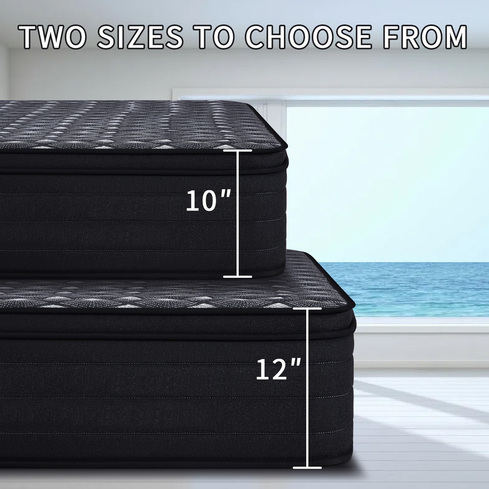 10″ 12″ Twin Full Queen King Mattress Gel Memory Foam Hybrid Spring Bed In a Box