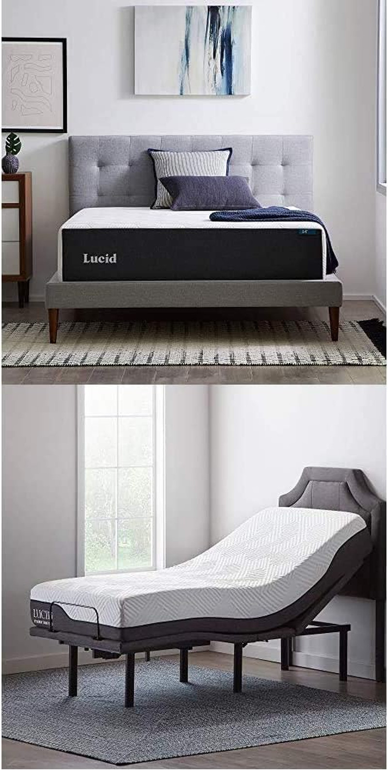 14″ King Gel Memory Foam Mattress & Adjustable Bed Base – Easy Assembly