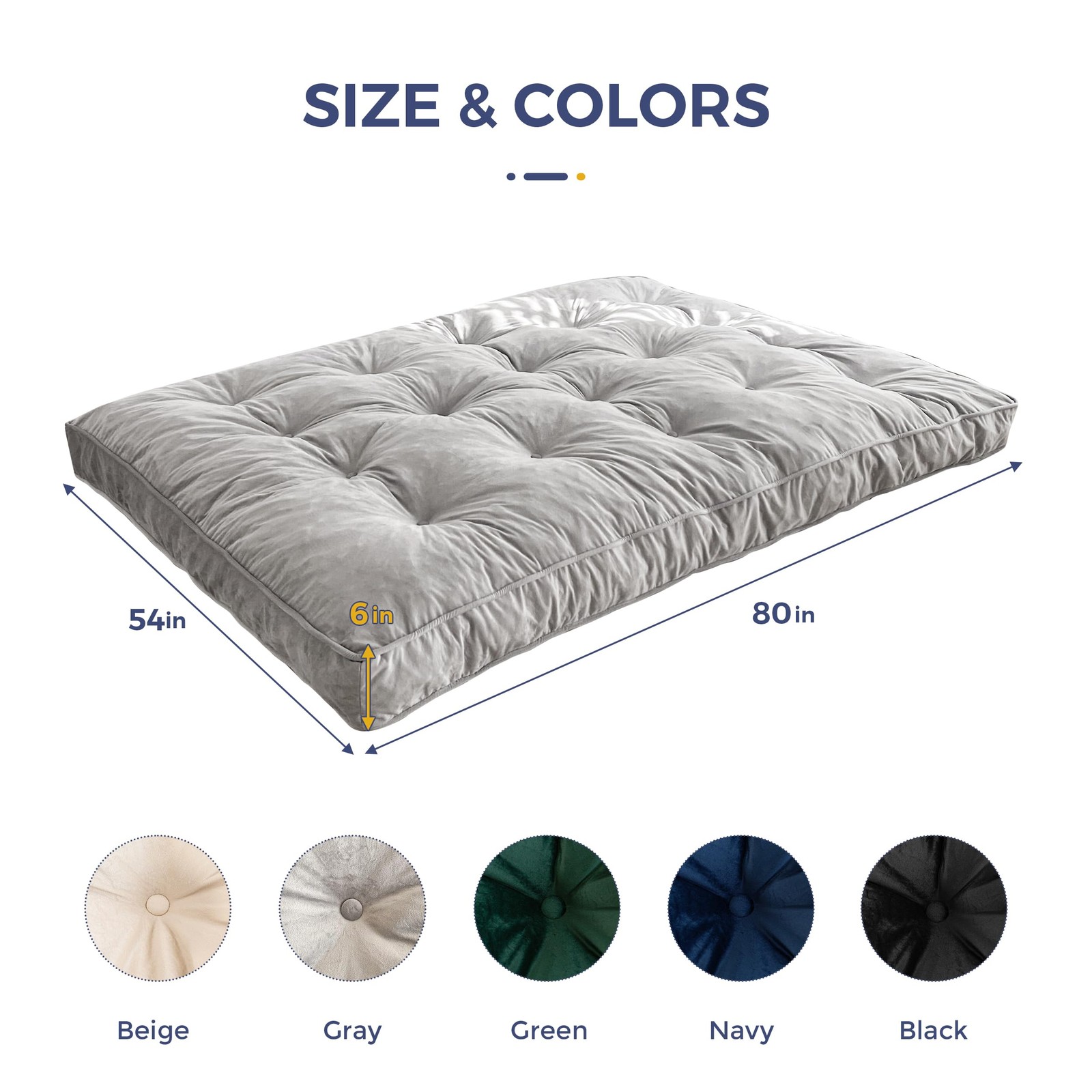 MAXYOYO 6″ Futon Mattress Full Size, Velvet Thick Futons Sofa Couch, Versatil…