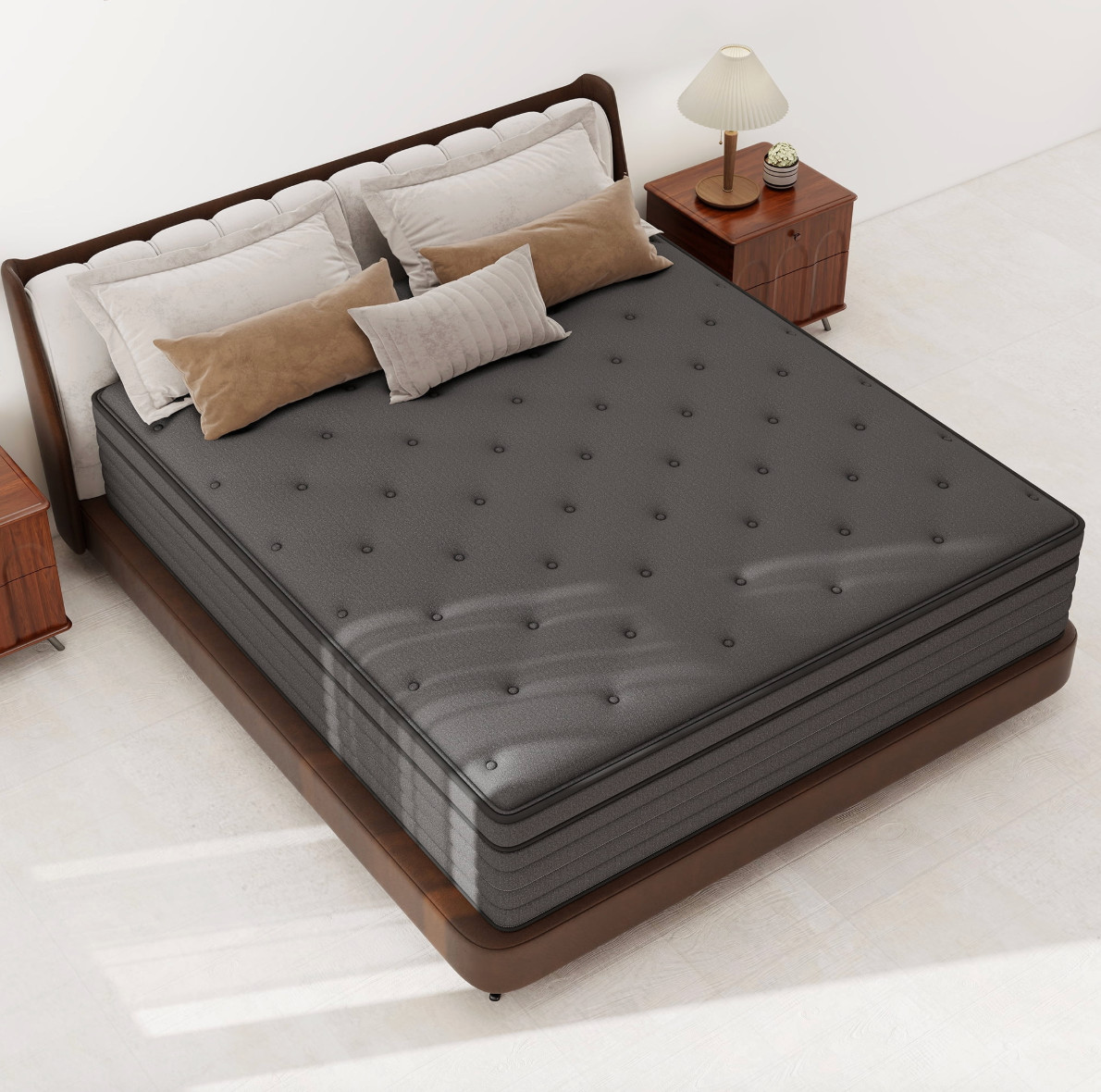 14″ Colchones KING Size De Espuma 14 Pulgadas Memory Foam Bed Hybrid Mattress