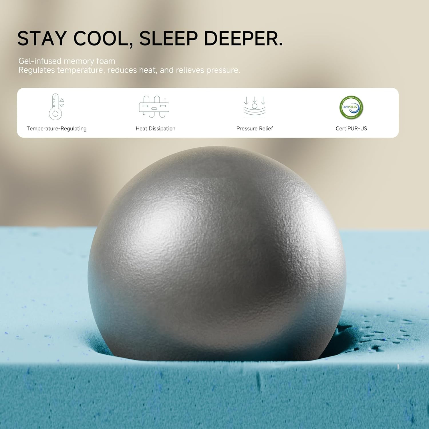 Full Size Mattress 10-Inch for Sleep Cooler – Cooling Gel Memory Foam Mattress w