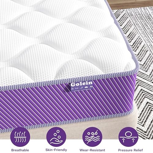 Mattress 12 Inch Size Mattress Memory Foam Hybrid Queen 12inch-Purple