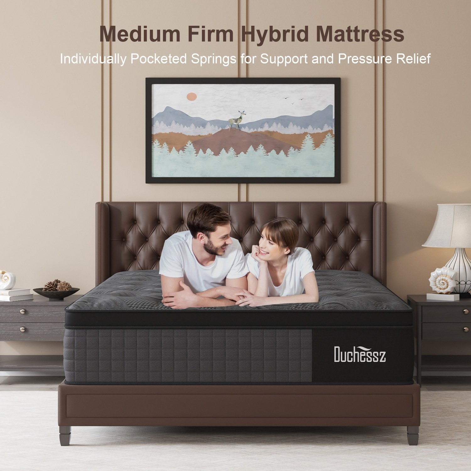 14″ Twin Full Queen King Size Mattress in a Box Hybrid Pocket Spring Memory Foam