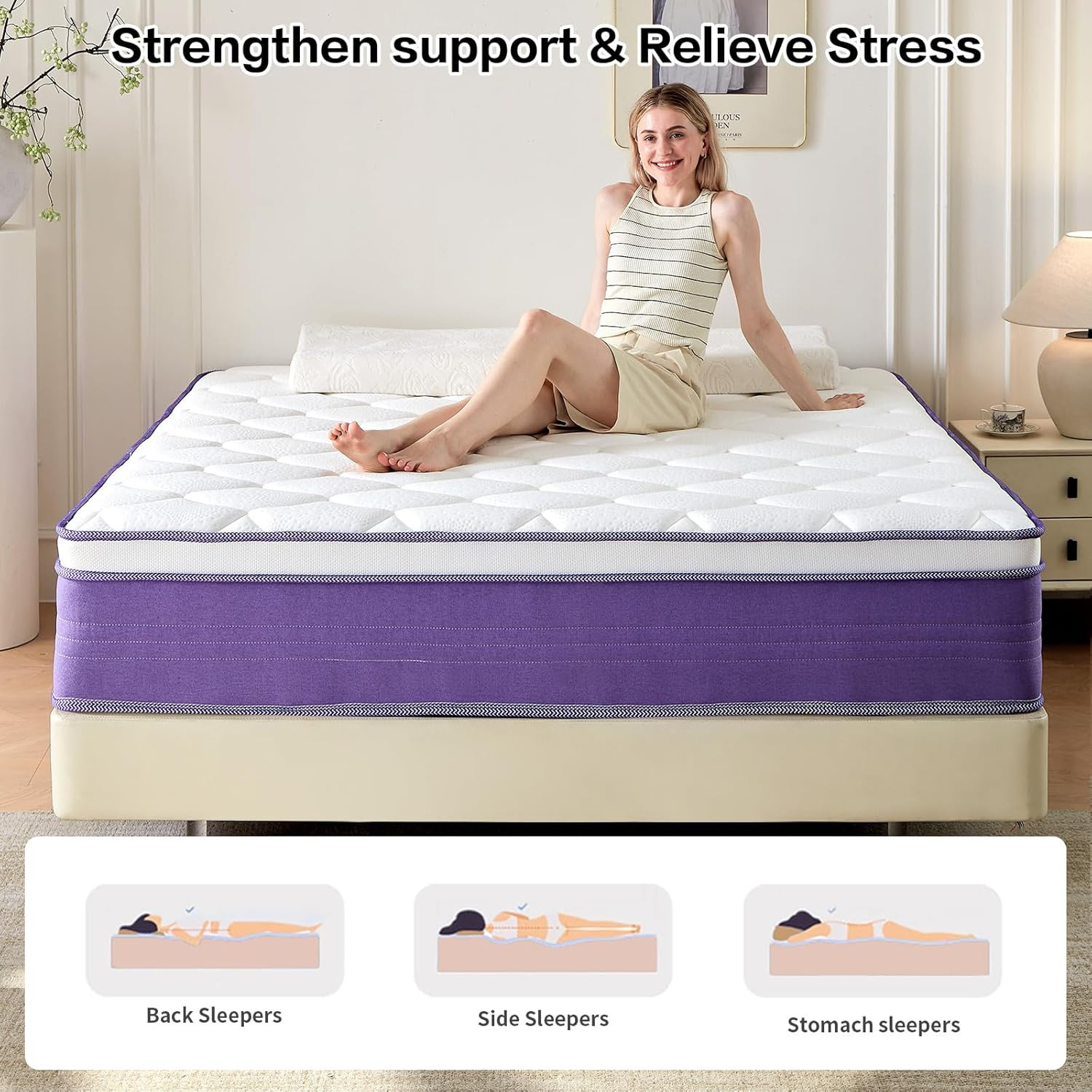 12″ Medium Firm Memory Foam Full Mattress with Pocket Springs & Edge Support