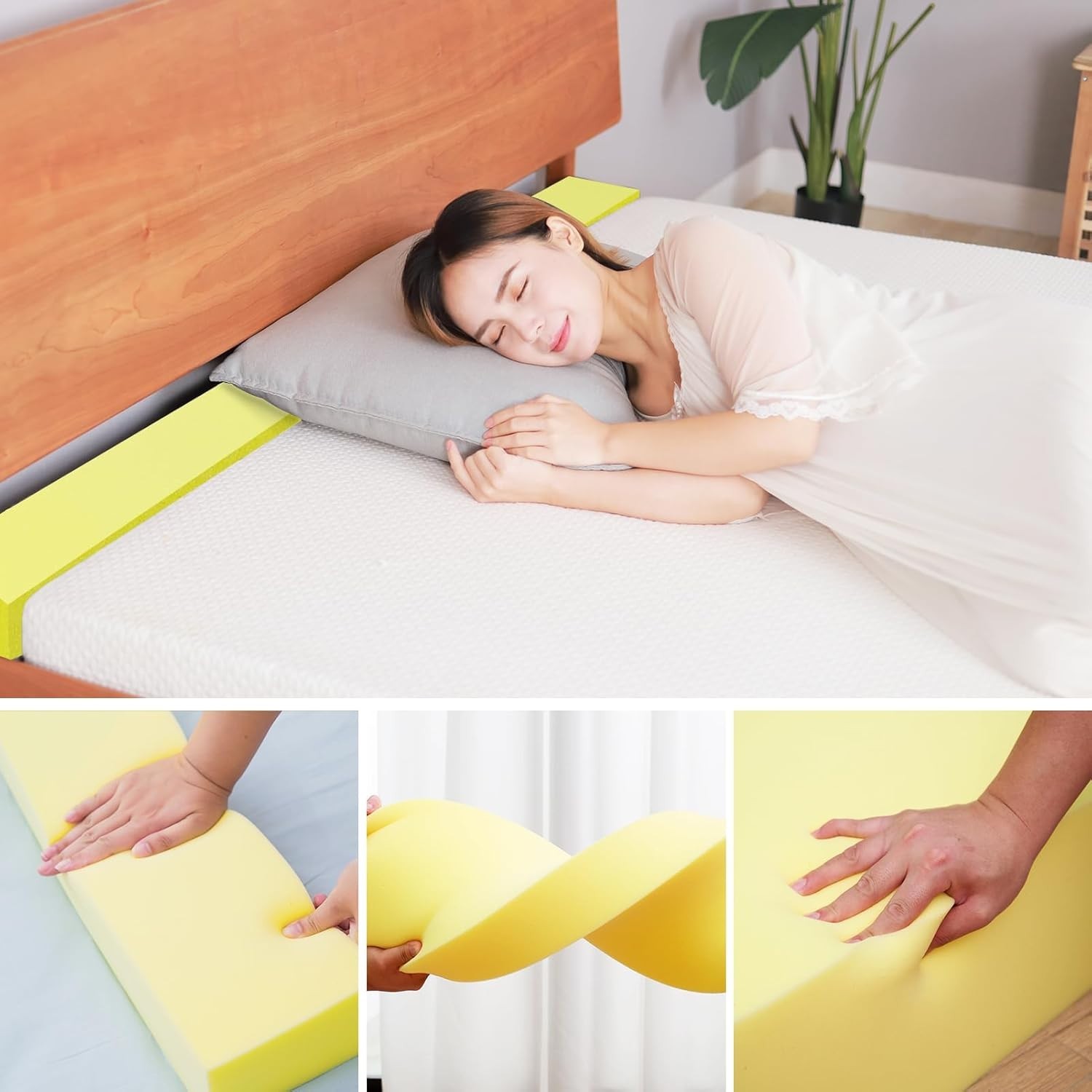 Bed Gap Filler for Twin/Full/Queen/King Mattress, 78” Extra Long High Densit…