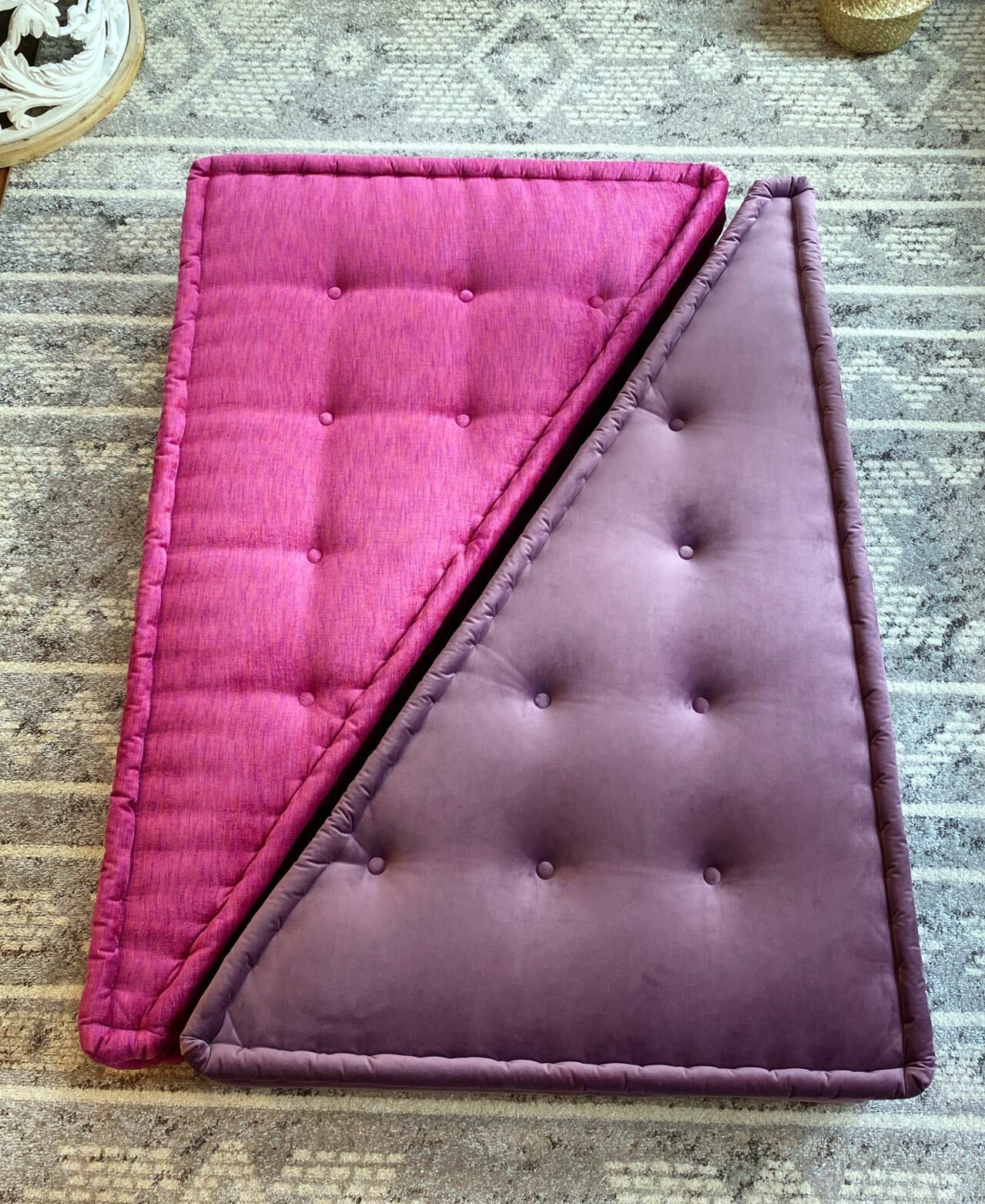 Boho French Moroccan Modular Sectional Custom Mah Jong Sofa Couch Mat -Irregular