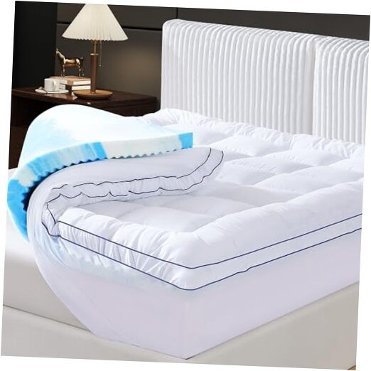 Twin XL Dual Layer 4 Inch Memory Foam Mattress Topper, Twin XL(80″X39″X4″)