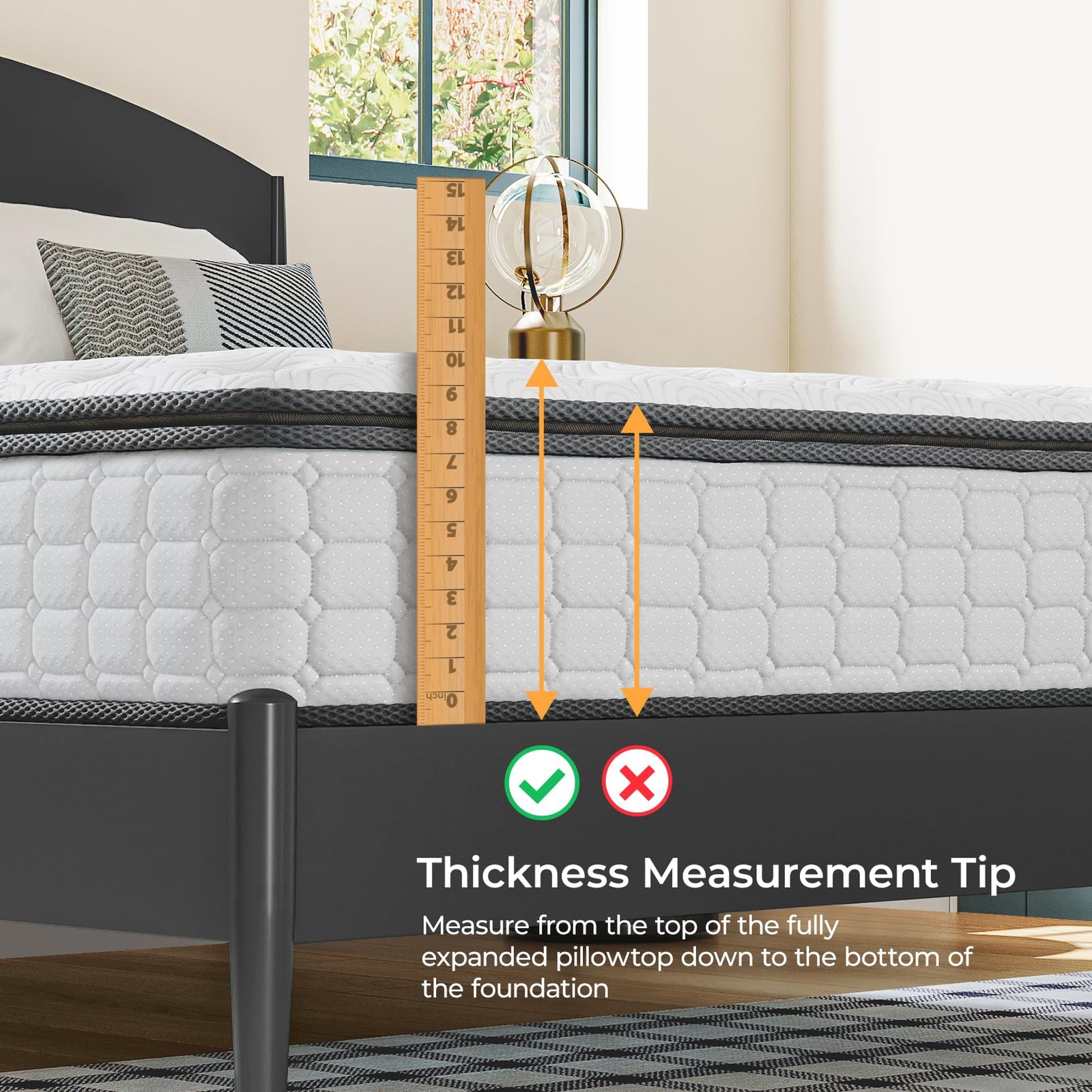 Queen Mattresses, 10 Inch Hybrid Pillow Queen Size Mattress in a Box, Memory Foa