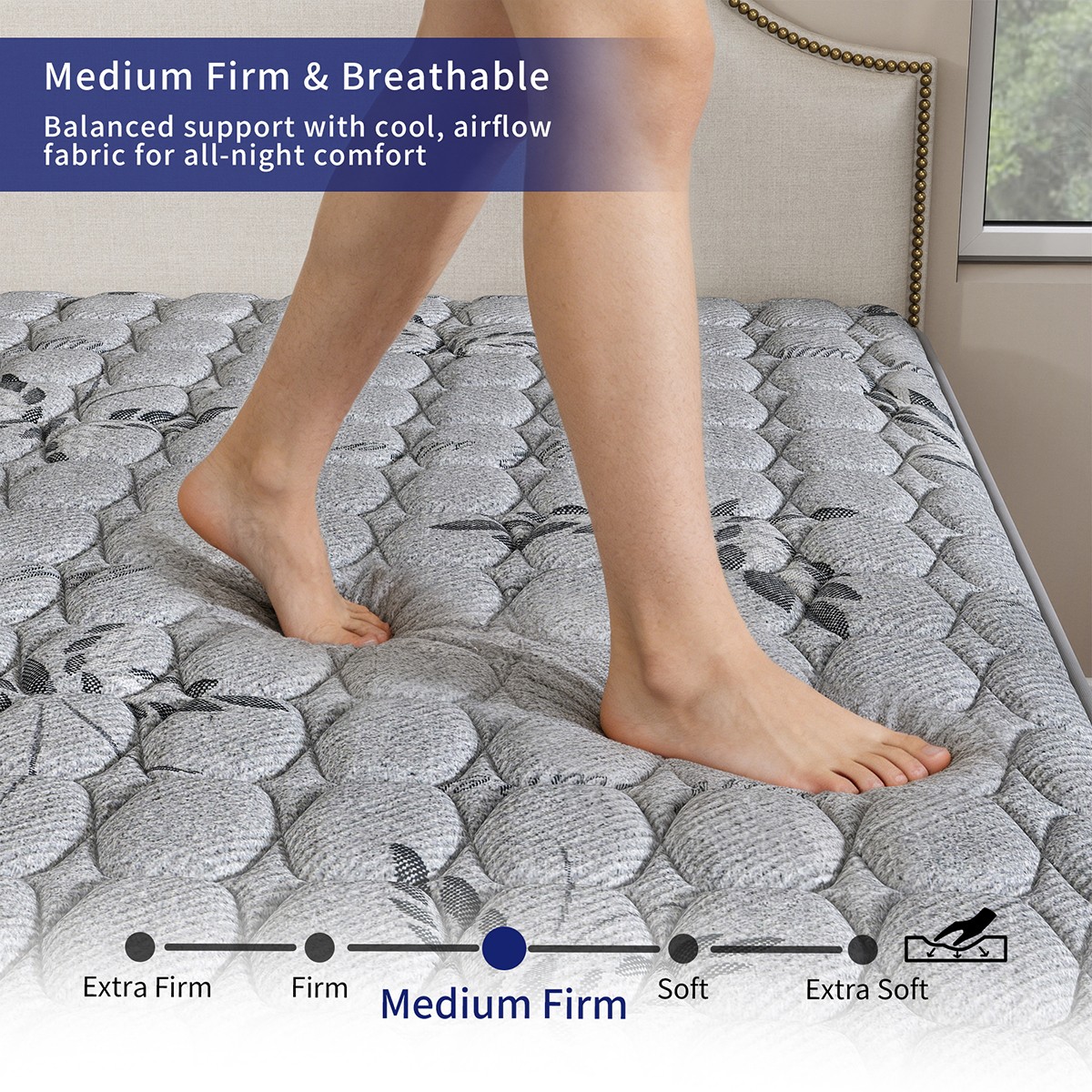 12″ 14″ Gel Memory Foam Mattress Hybrid Spring Twin Full Queen King In A Box