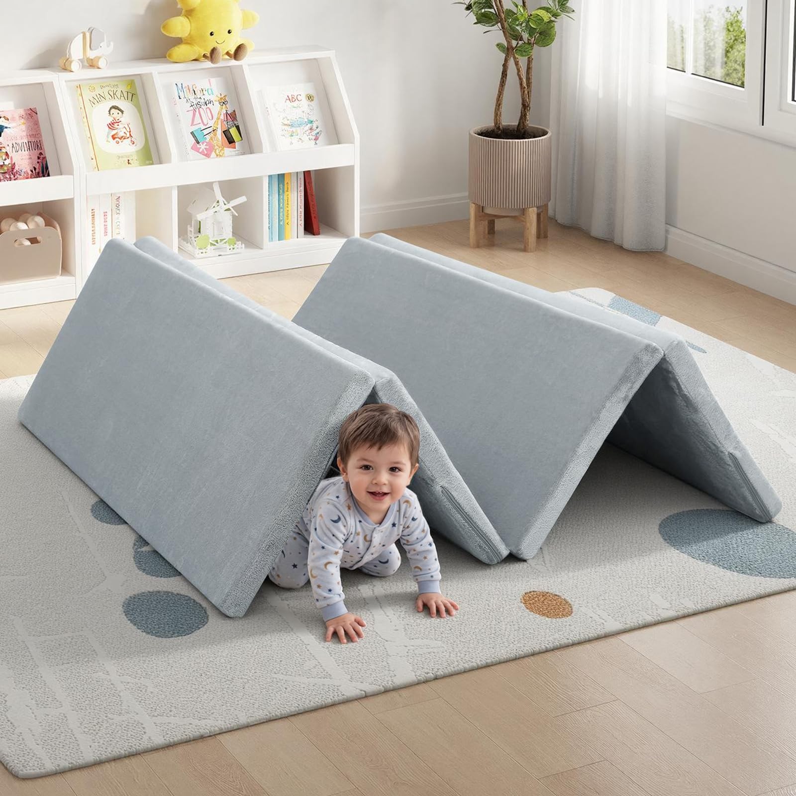 Foldable Kids Floor Mattress, Play Mat Muscle Mat Large 6×4 FT, Thicken Foam …
