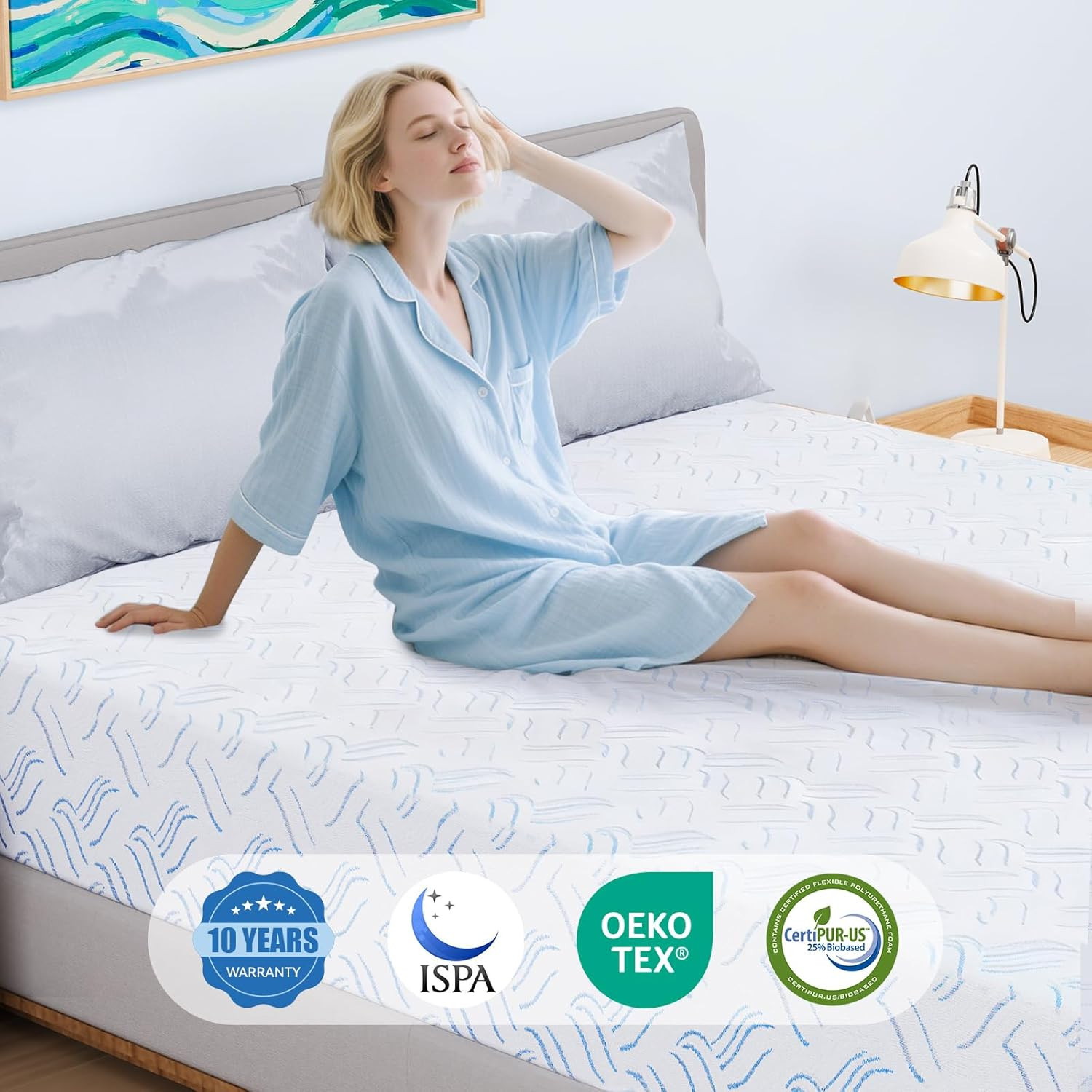 Full Size Memory Foam Mattress, 12 Inch Cooling Gel Bed in a Box, Foam Mattress