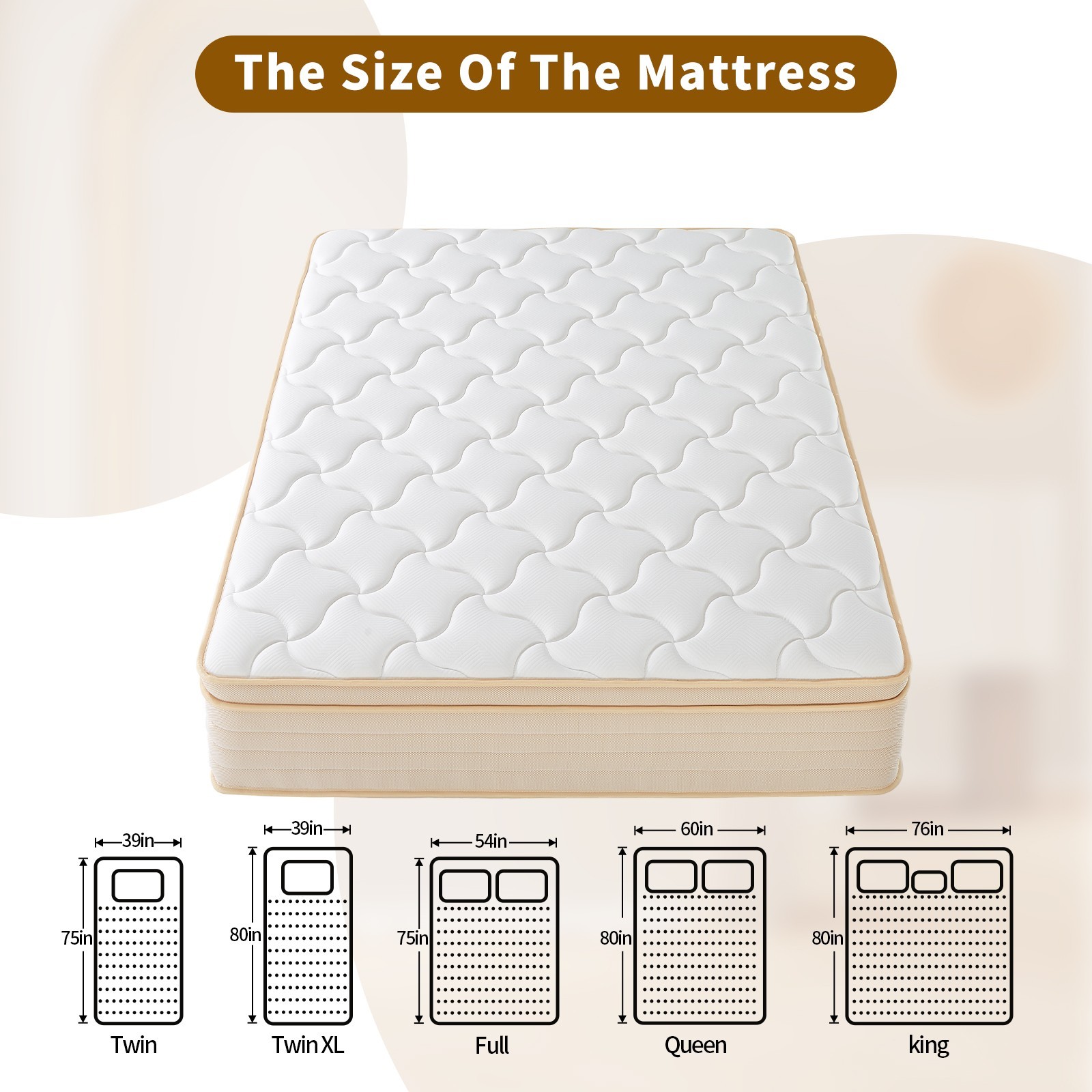 12 Inch Hybrid Queen Size Mattress in a Box Gel Memory Foam & Pocket Springs