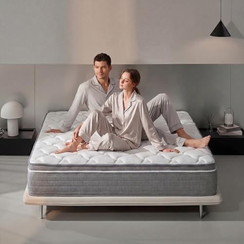Size Mattress,12 Inch Hybrid Mattress in a Box with Memory Foam Queen Modern