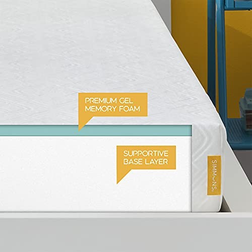 SIMMONS – GEL MEMORY FOAM MATTRESS – 7 INCH, FULL SIZE, FIRM FEEL – WHITE