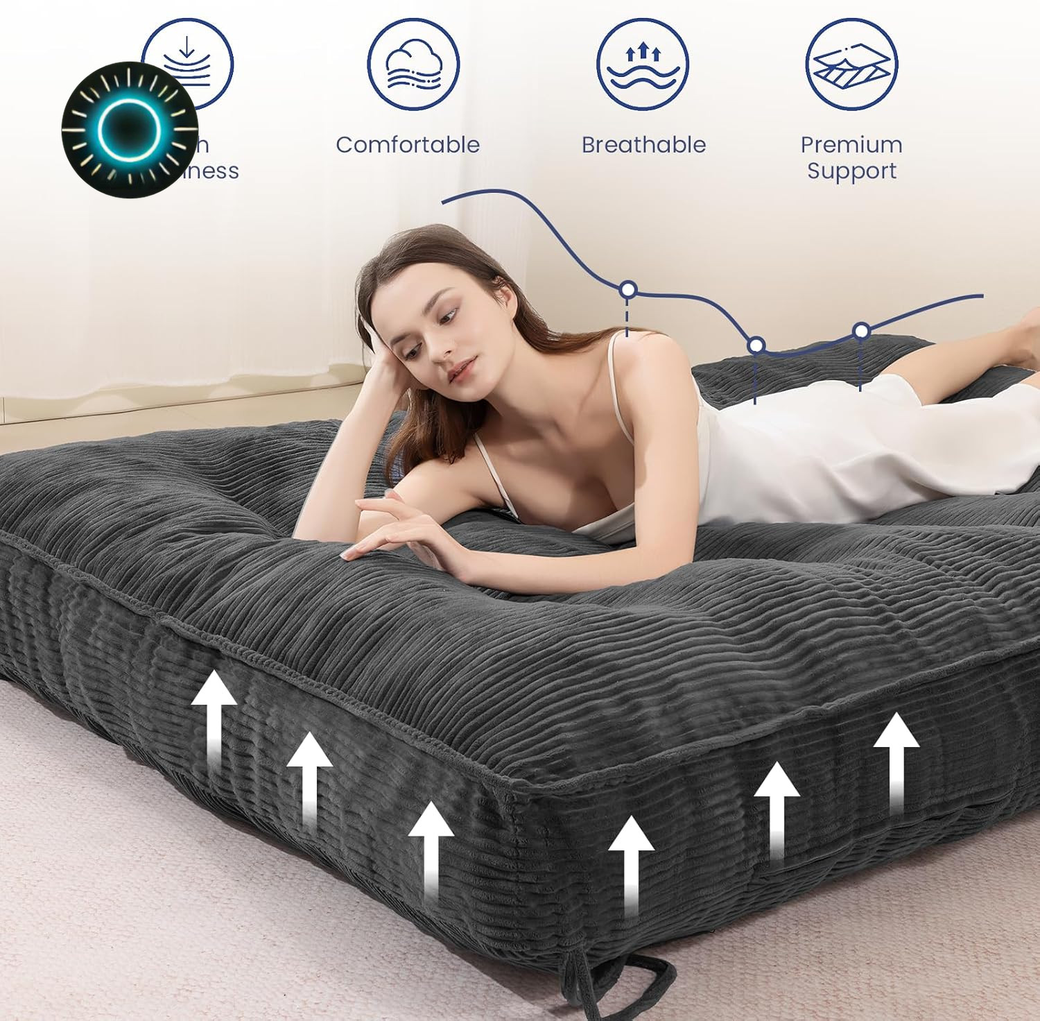 8″ Futon Mattress Full Size Thick Futons Sofa Couch Bed Sleeper Sofa Bed Floor