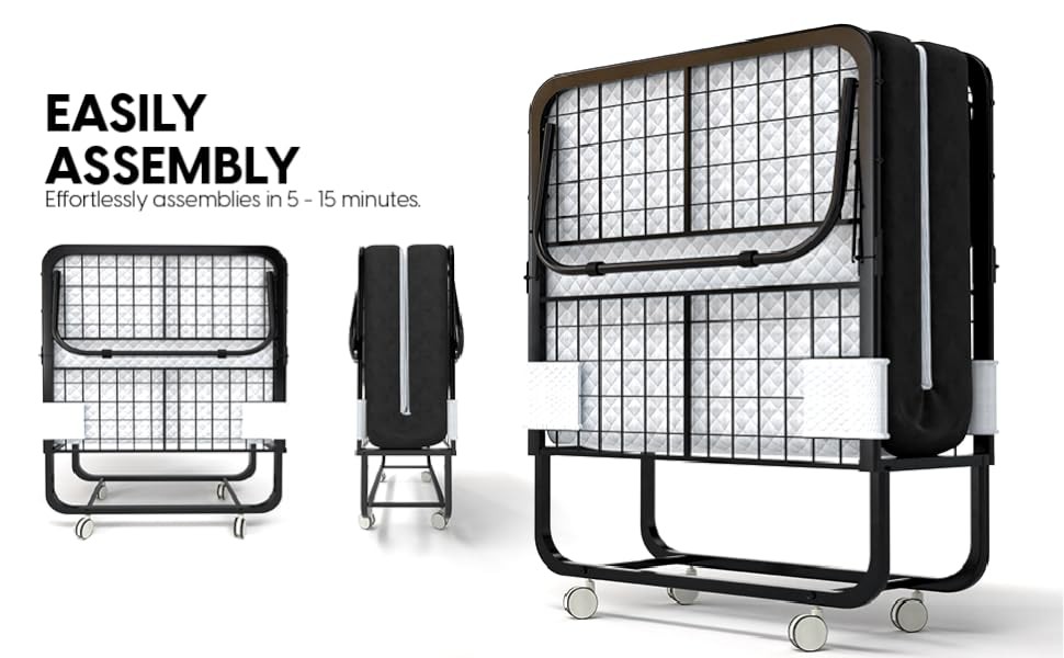 Folding Bed with Mattr – 75×31 Cot Size Fre – Portable