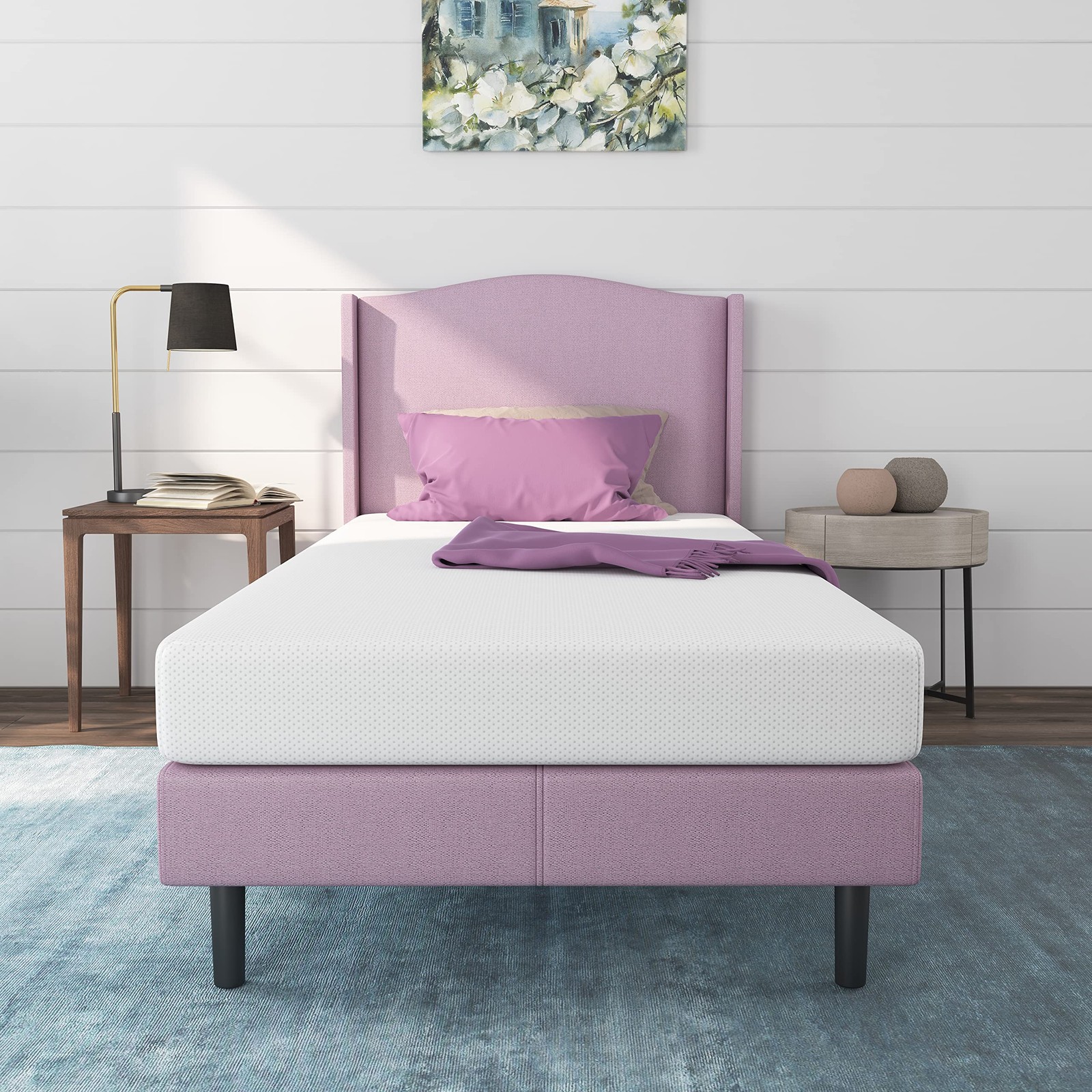 NapQueen 5 Inch Rainbow Memory Foam Youth White Mattress for Kids Room/Day-Tr…
